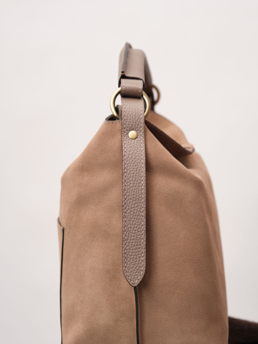Замшевая сумка Andrea DBR 31374 серо-коричневый  фото 14