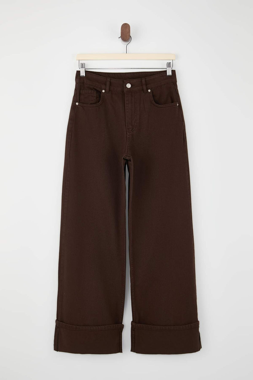 Koyu Mavi Paca Katlamal? Normal Bel Wide Leg Jeans TWOAW26JE00011 - Trendyolmilla фото 12