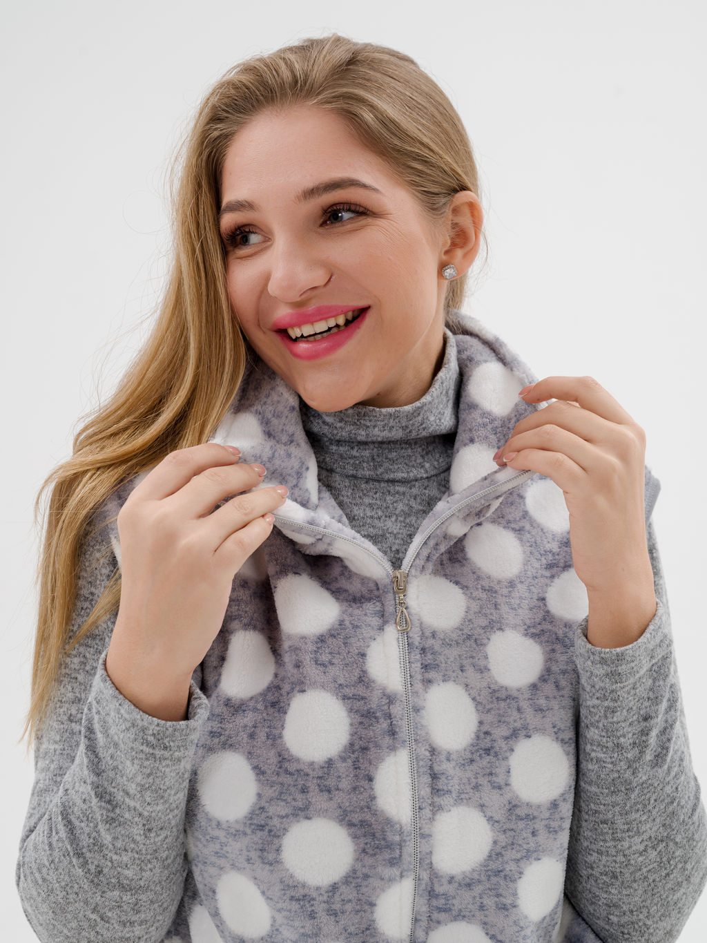 Жилет женский из ультрасофта Горох макси - Амадэль фото 10