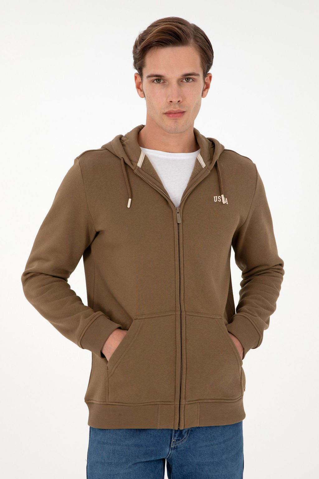 Мужской вязаный кардиган цвета хаки Неожиданная скидка в корзине - U.s. polo assn фото 3