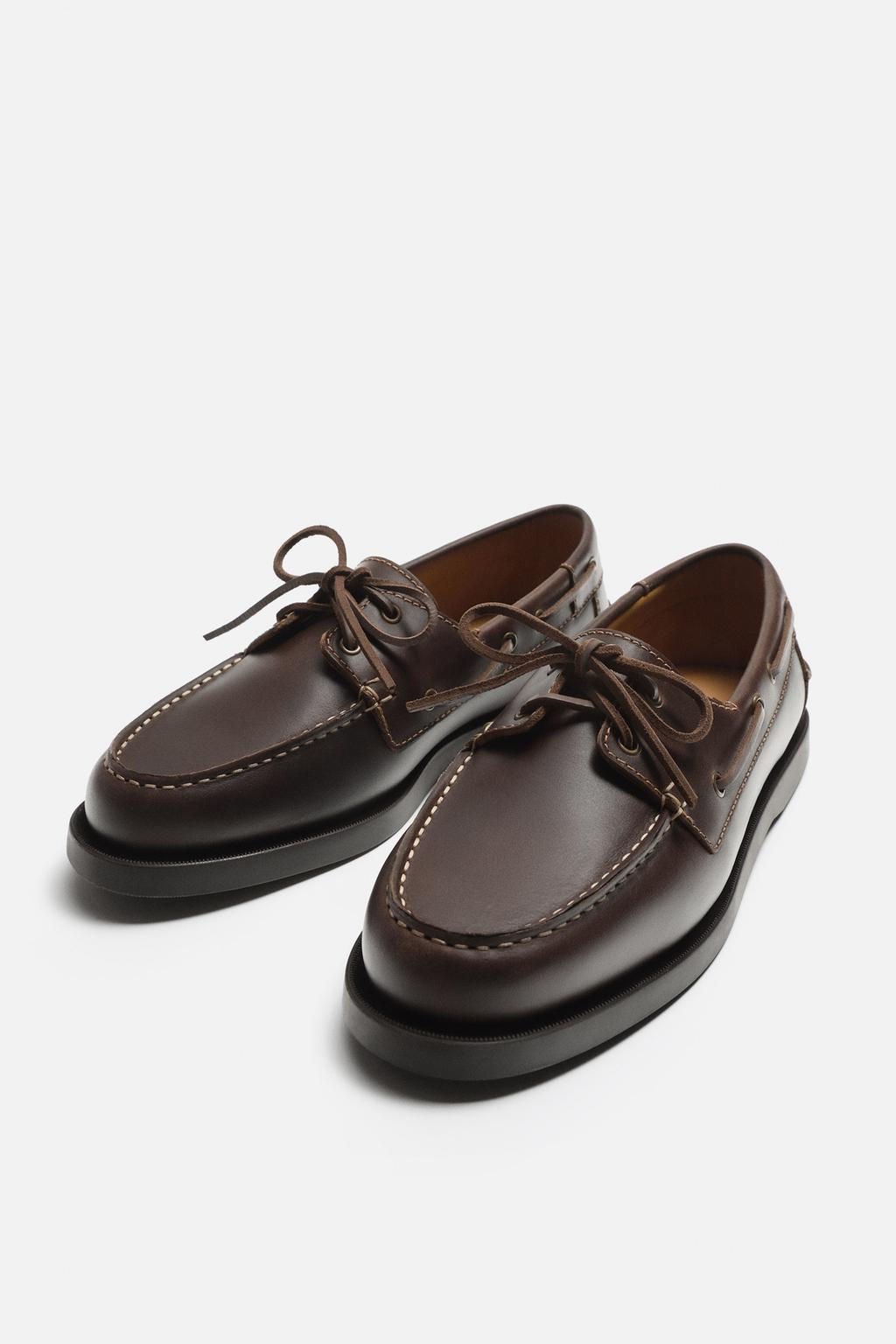 LEATHER DECK SHOES - LIMITED EDITION - Zara фото 6