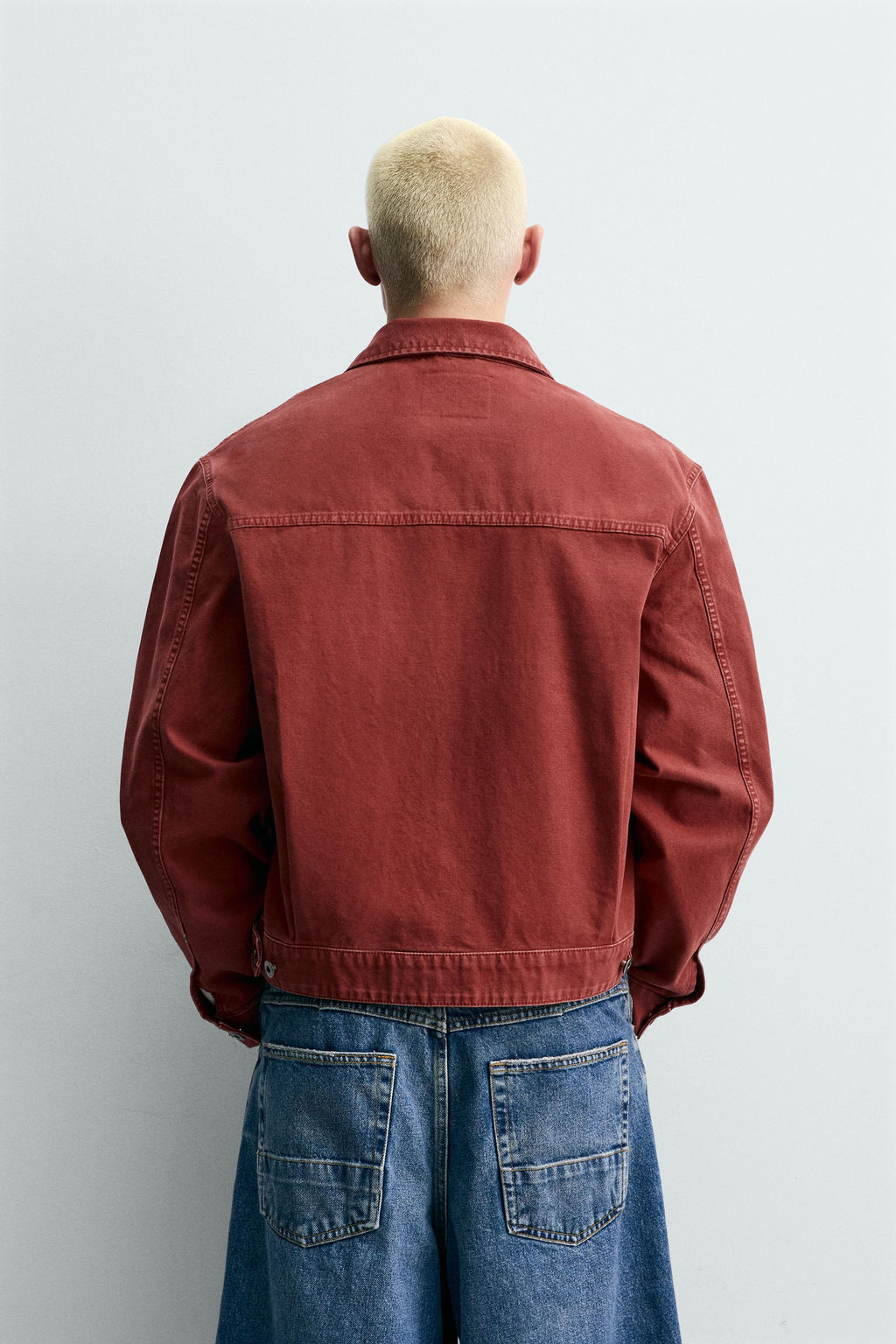 CAZADORA CROPPED FIT PARCHE / Rojo - Zara фото 3