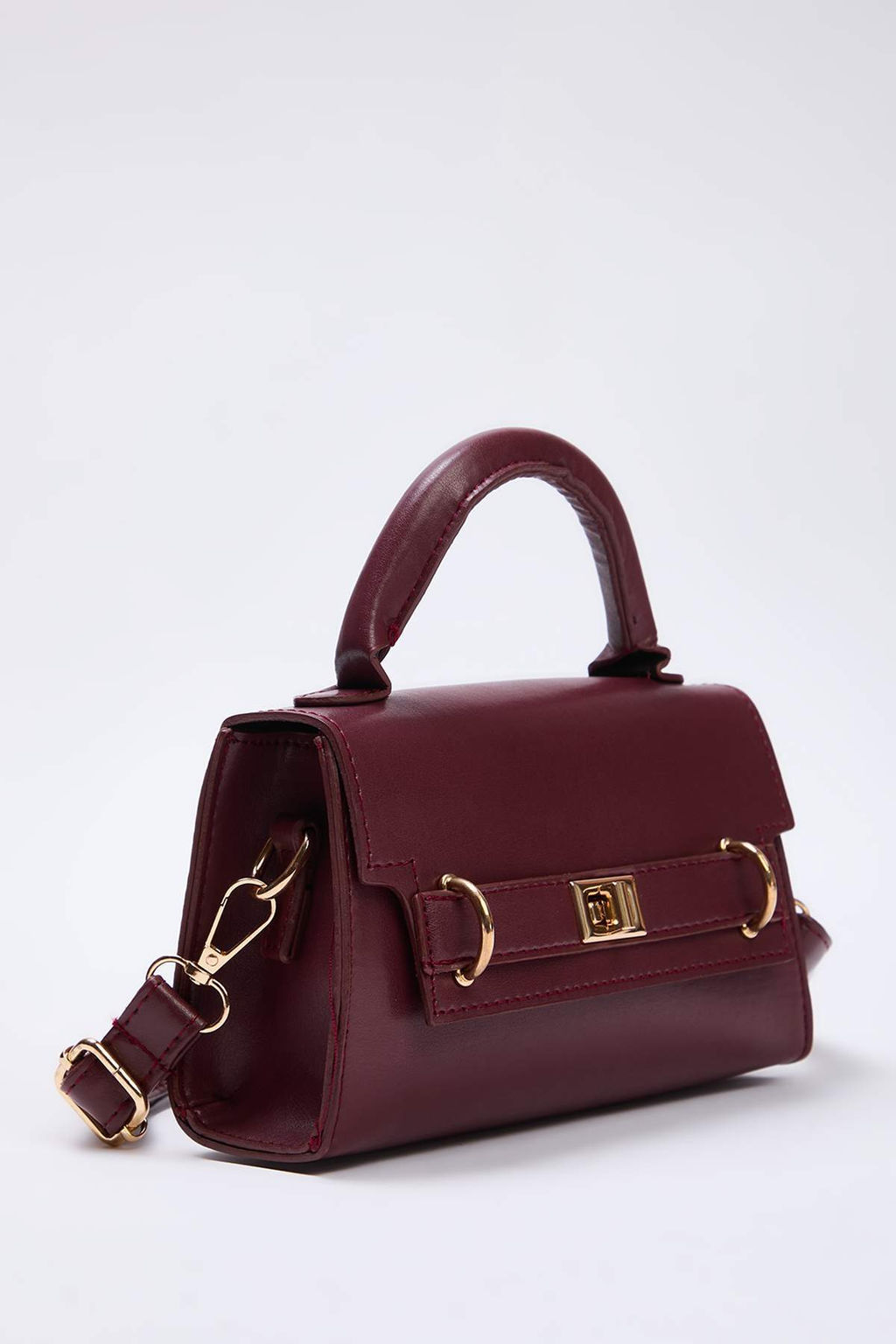 Bordo Gold Toka Detayl? Kad?n Mini City Canta TAKAW26OC00030 - Trendyolmilla фото 2