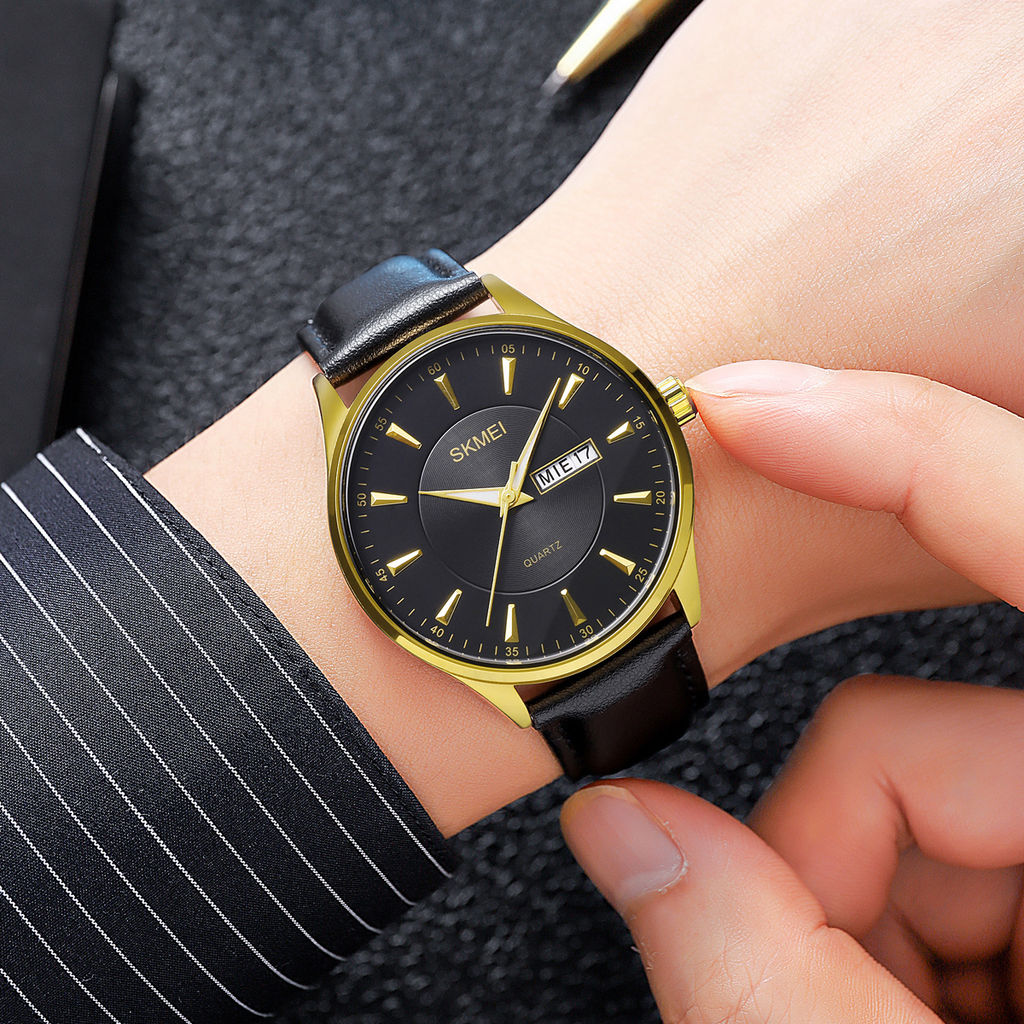 Часы наручные Skmei мужские кварцевые 2075black-black-gold
