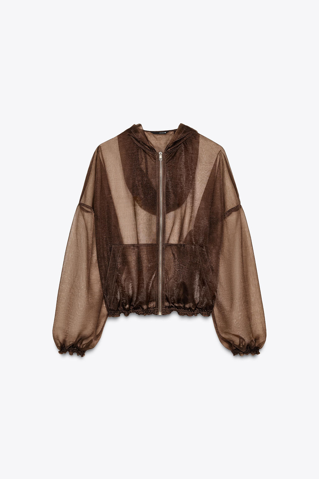 HOODED ORGANZA JACKET