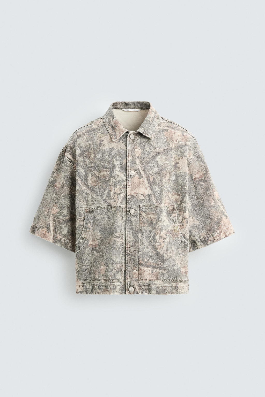 WASHED ABSTRACT PRINT OVERSHIRT - Zara фото 6