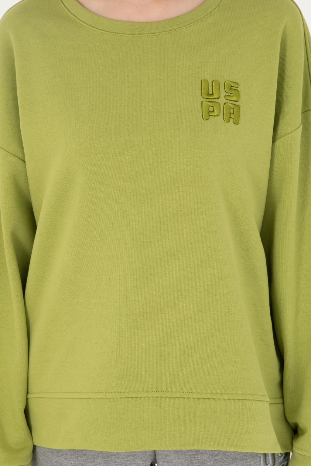 Женский базовый свитшот фисташкового цвета Неожиданная скидка в корзине - U.s. polo assn фото 6