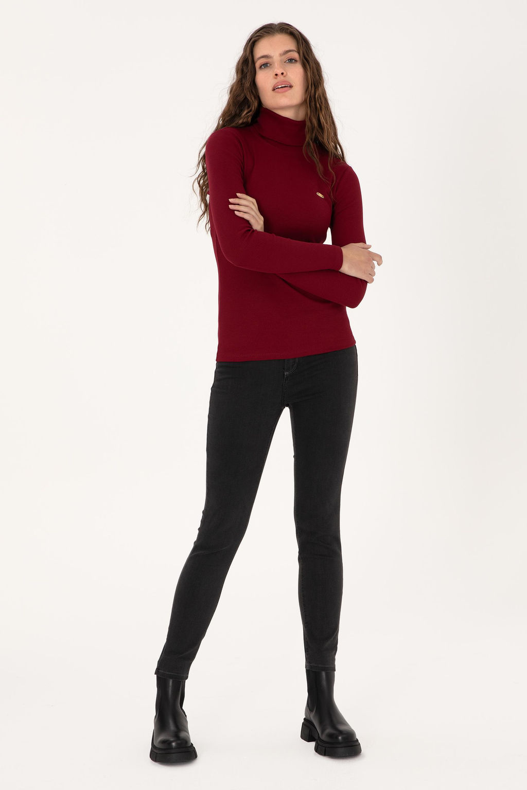 Kad_n Bordo Sweatshirt Sepette S_rpriz _ndirim - U.s. polo assn фото 4