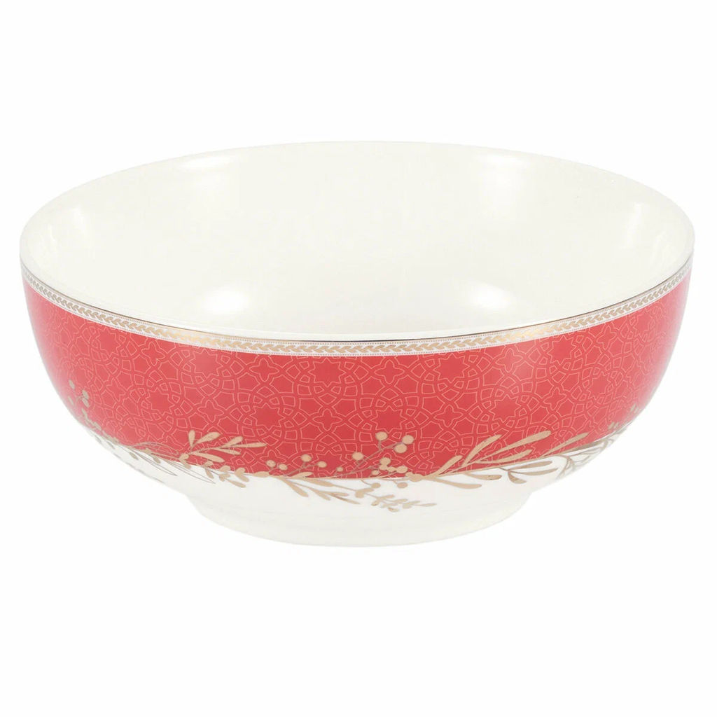 51562 GIPFEL Набор салатников CHARLOTTE 650 мл, 4 шт. Материал: фарфор. Цвет: белый с красным.