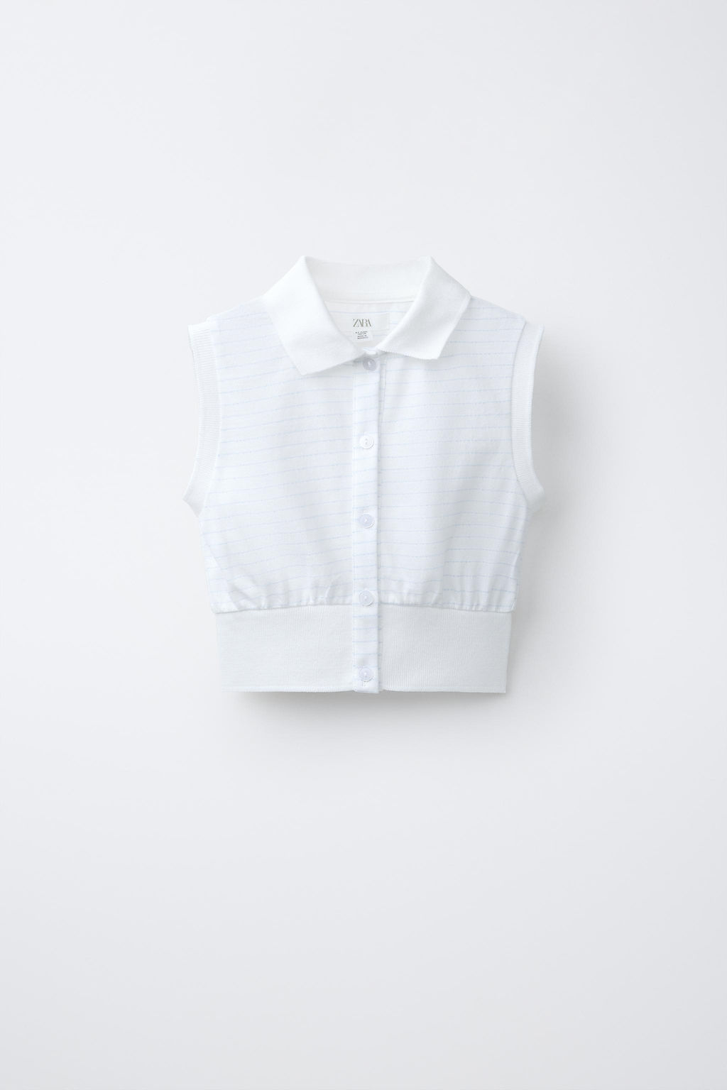 POLO CROPPED RAYAS / Blanco - Zara фото 2