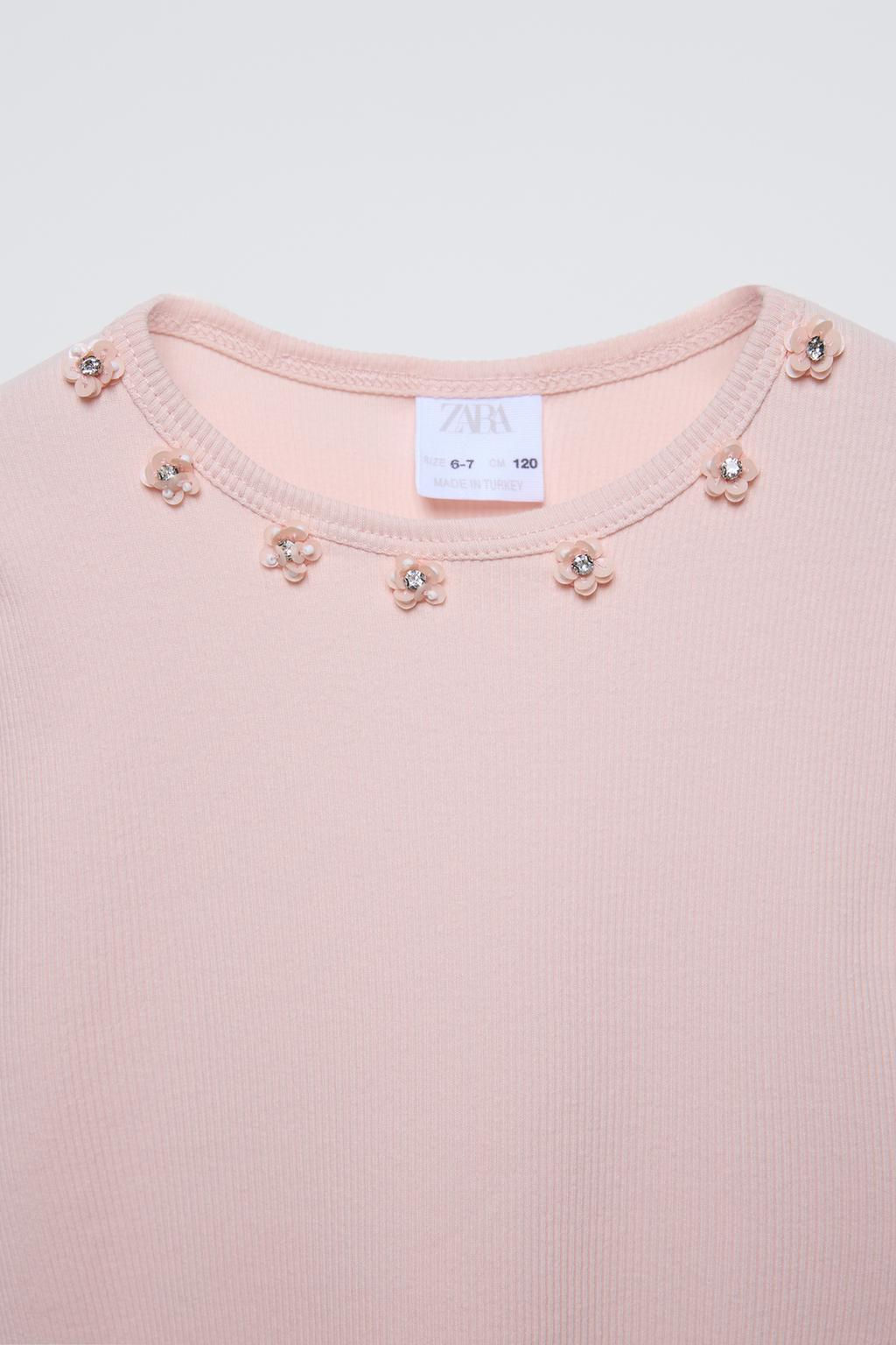 RIBBED FLORAL T-SHIRT - Zara фото 3