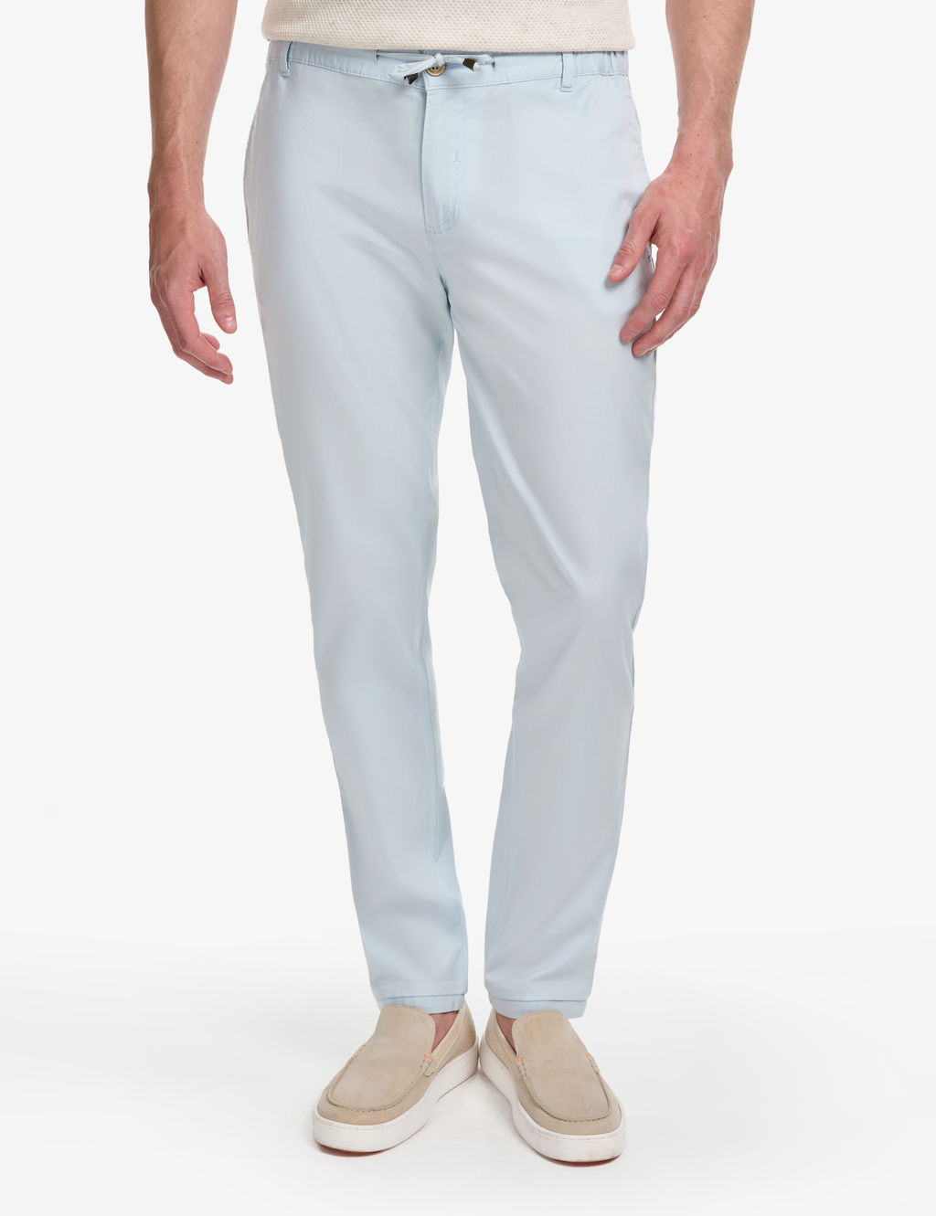 Mavi Slim Fit Beli Lastikli _pli Kanvas Pantolon