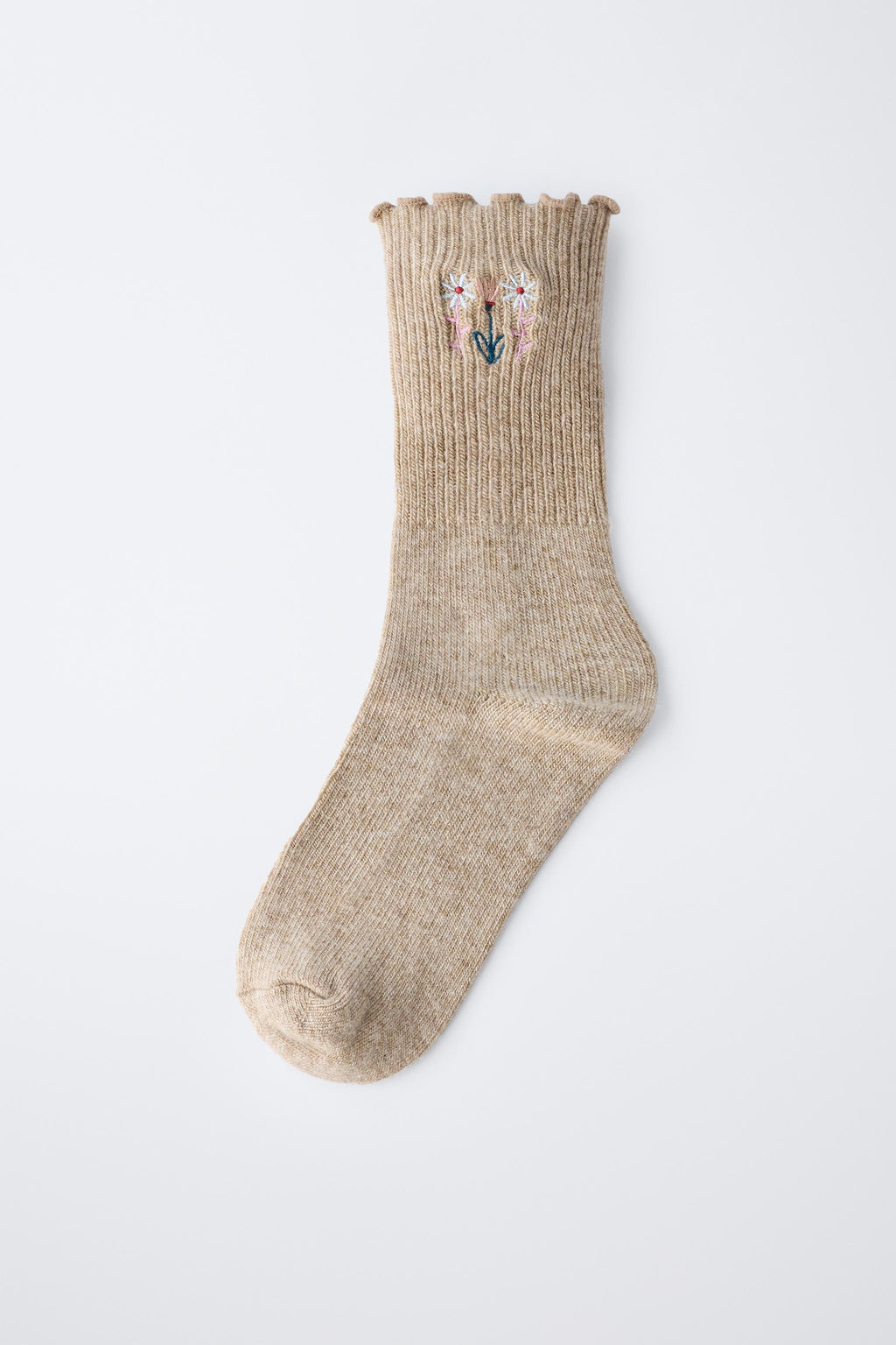 KNIT EMBROIDERED FLOWER SOCKS - Zara фото 4