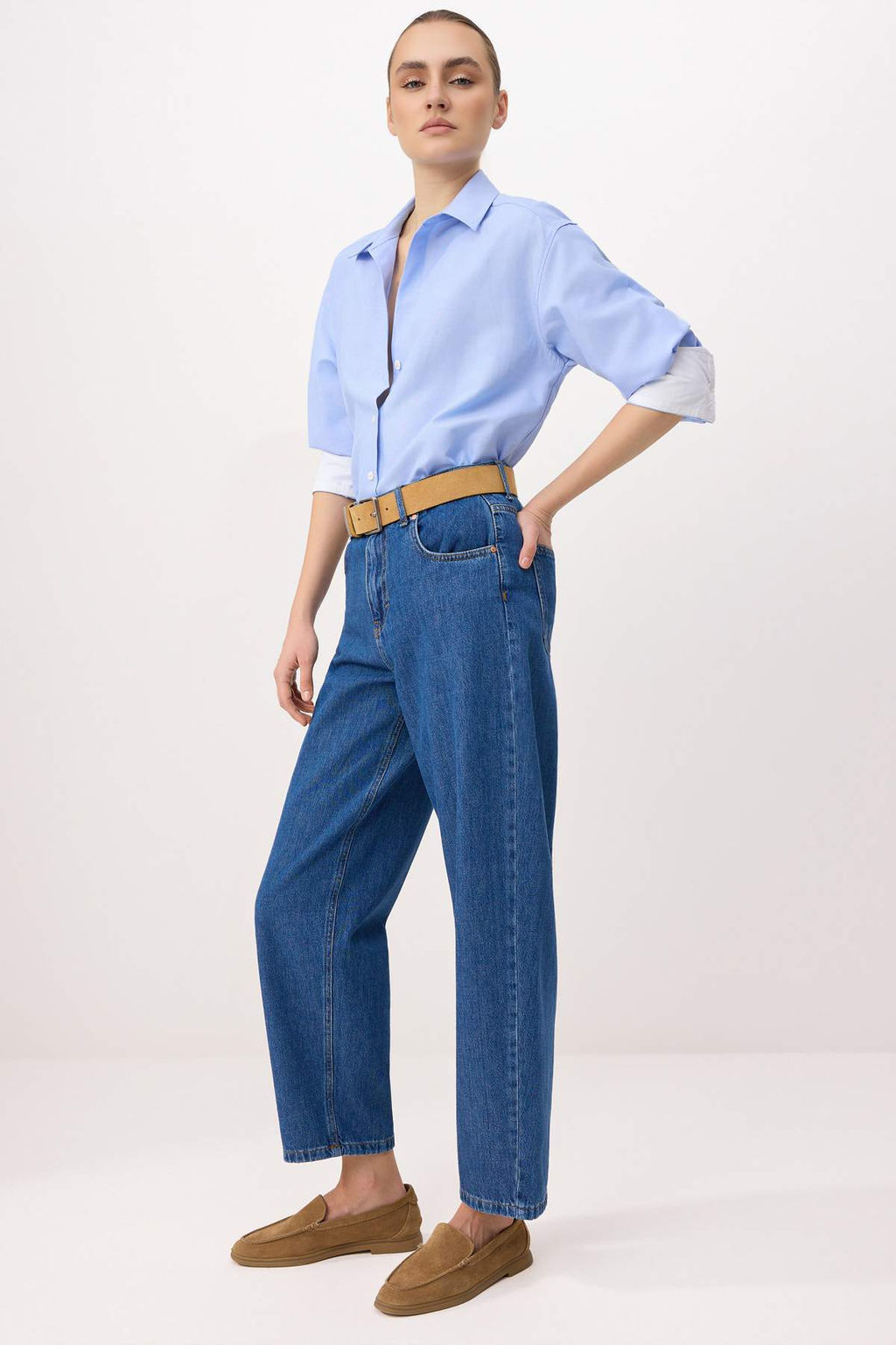 Mavi %100 Pamuk Yuksek Bel Barrel Jeans TWOSS26JE00261 - Trendyolmilla фото 2