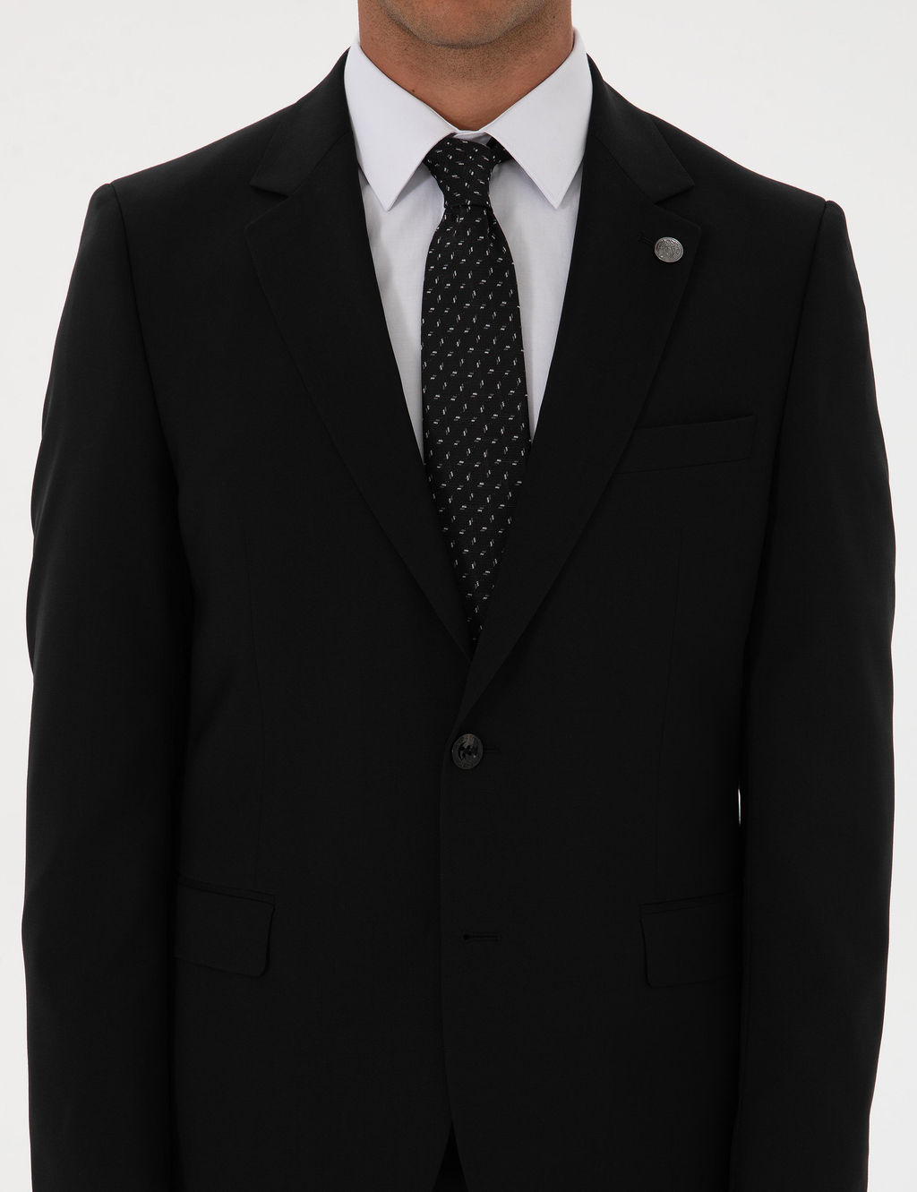 Siyah Slim Fit %100 Y_n Tak_m Elbise