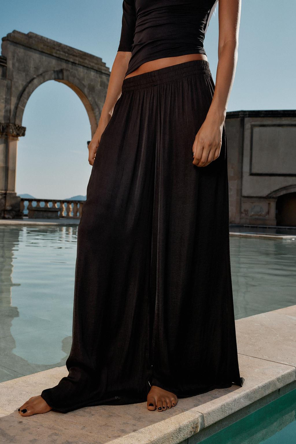 WIDE FLOWING TROUSERS - Zara фото 13