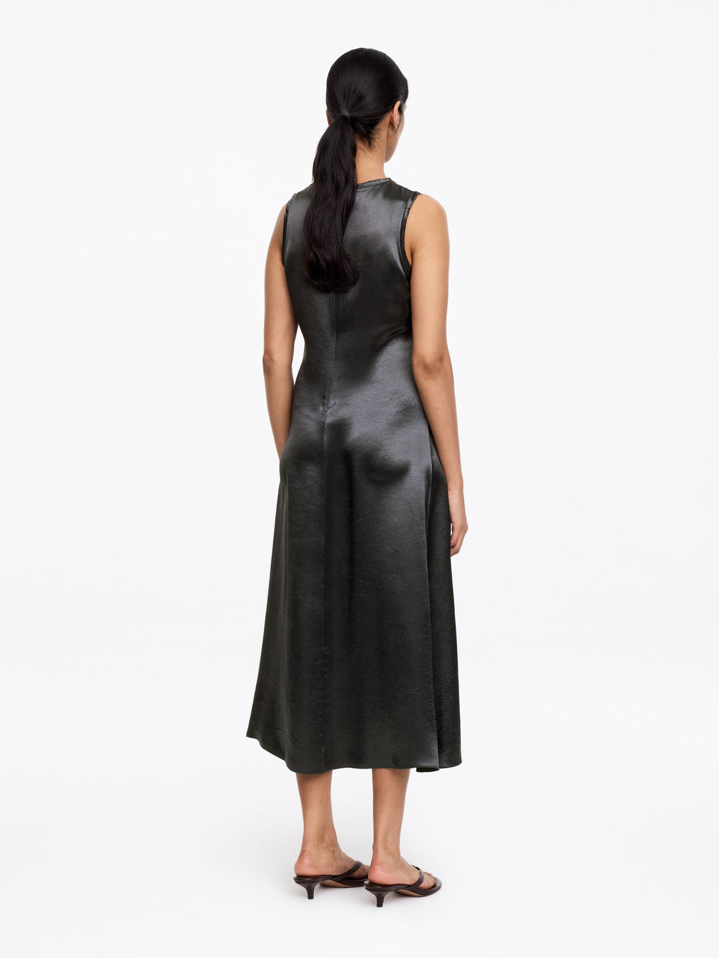 Vestido midi de sat?n aplastado - H&m фото 3