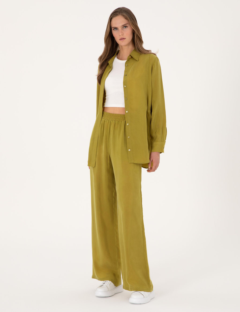 Брюки Pierre Cardin Kanvas Pantolon зеленые из канваса