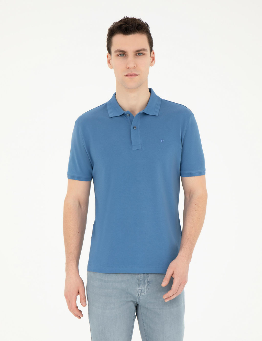 Koyu Mavi Slim Fit Basic Ti__rt - Pierre cardin фото 8