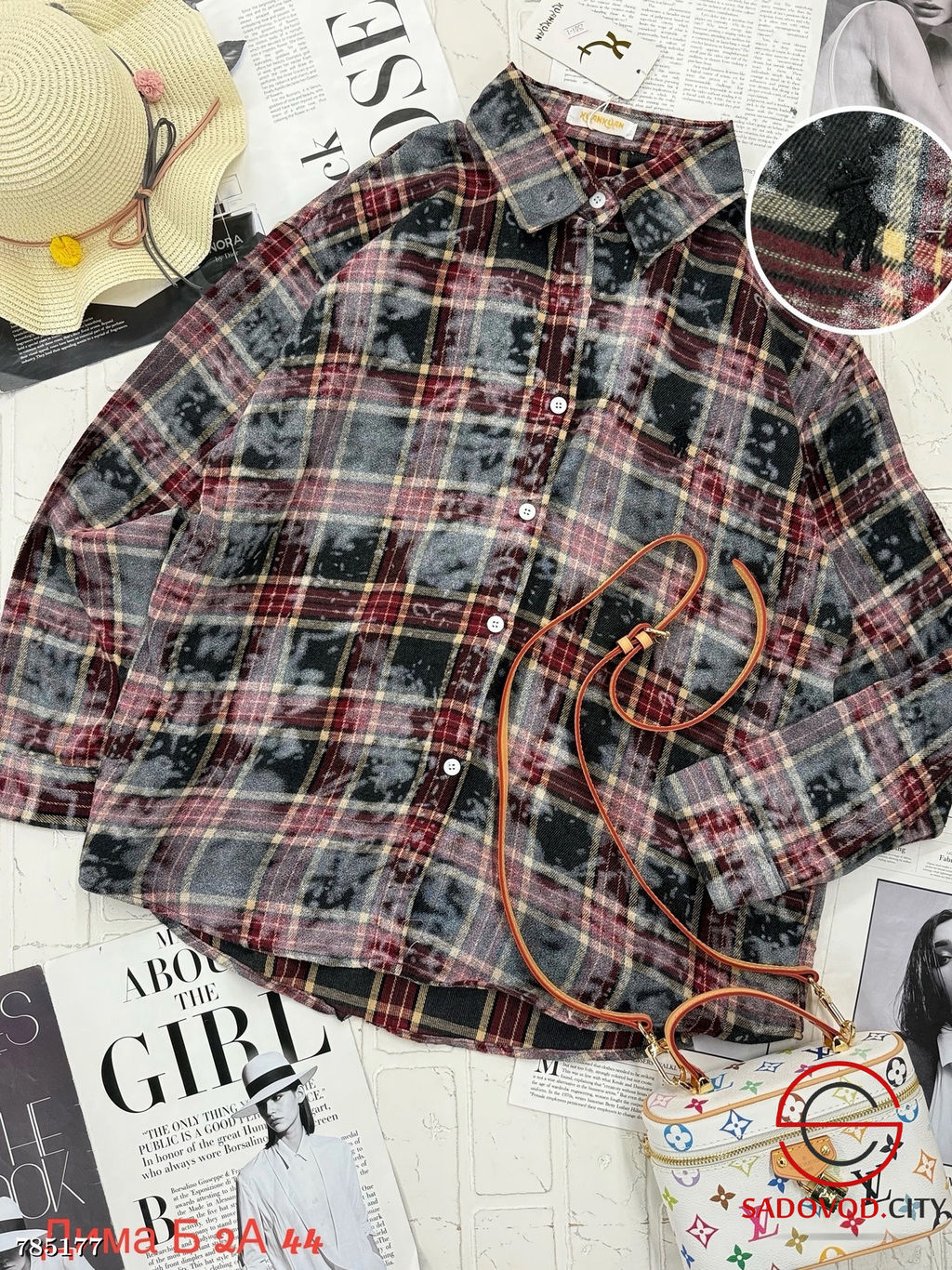 Женская рубашка в клетку - Bruno фото 9