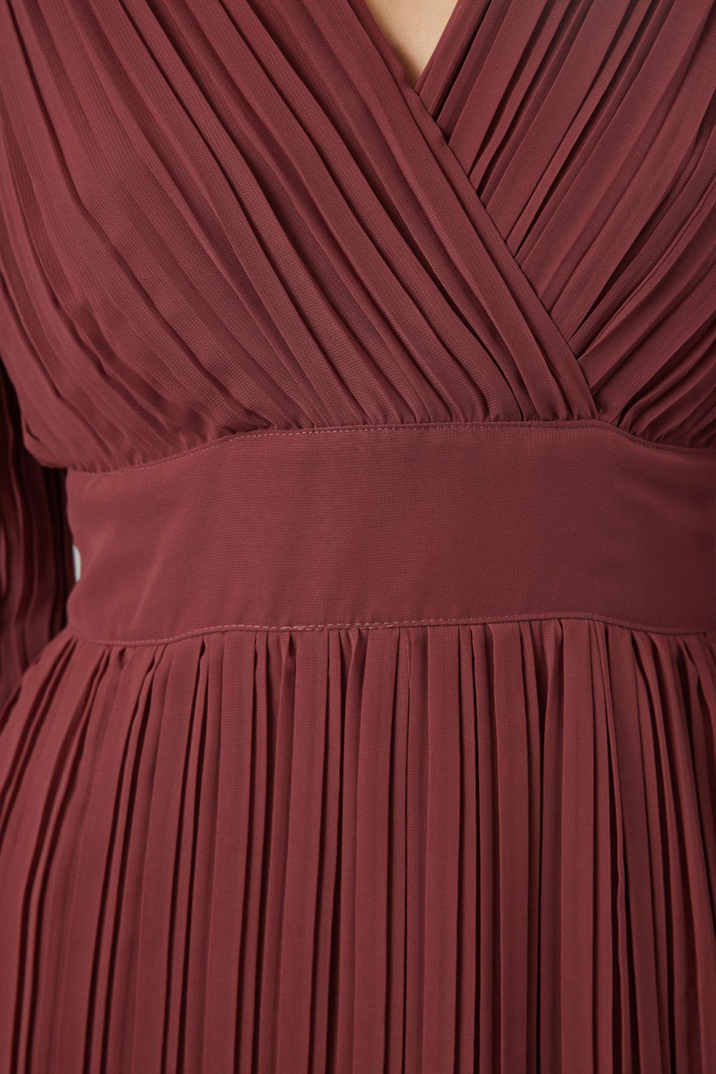 TRENDYOLMILLA K?rm?z? Piliseli Astarl? Sifon Dokuma Elbise TWOAW24EL00478  фото 13