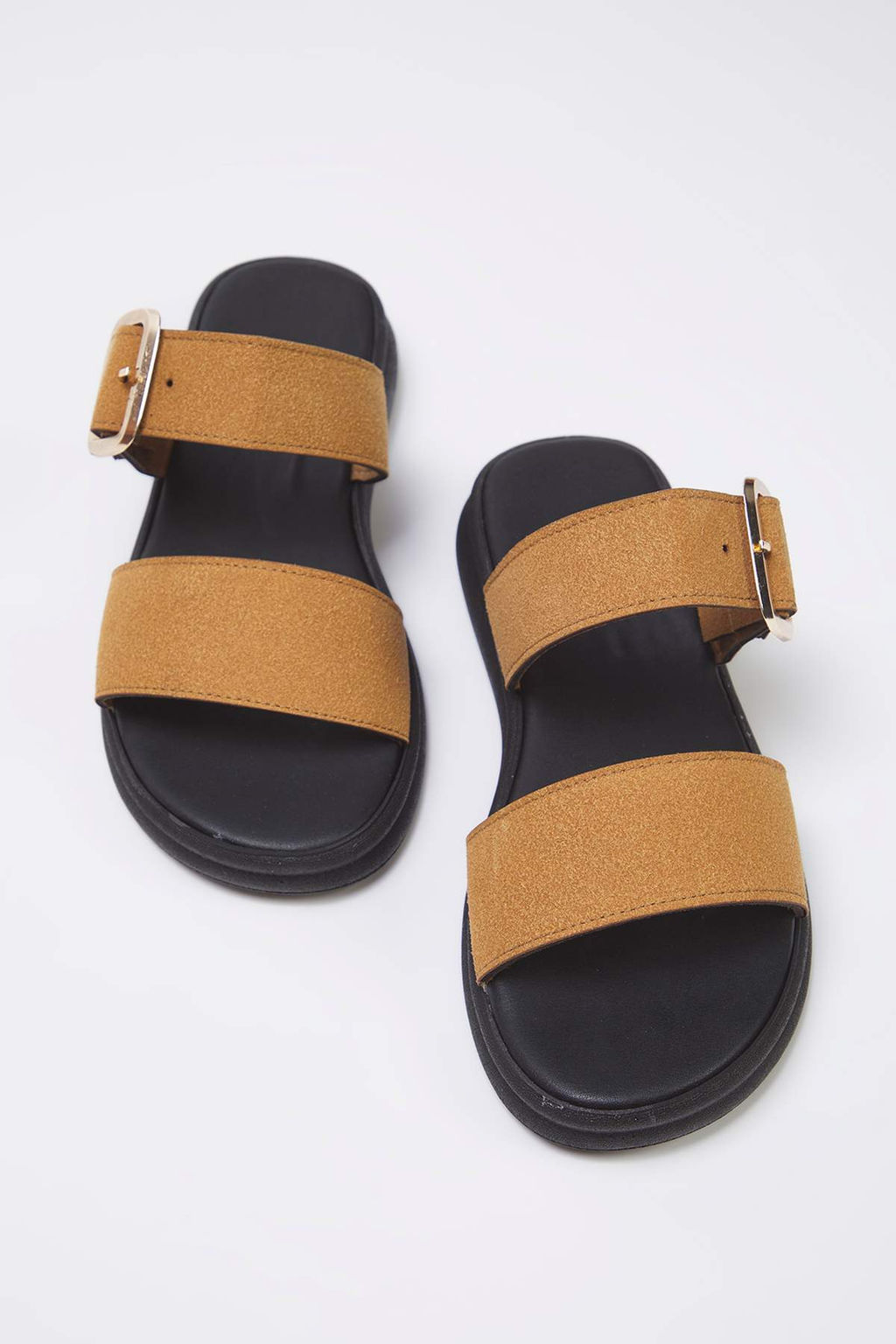 Trendyol Shoes Siyah Suet Gold Tokal? Duz Kad?n Terlik TAKSS25TE00006 - Trendyolmilla фото 10