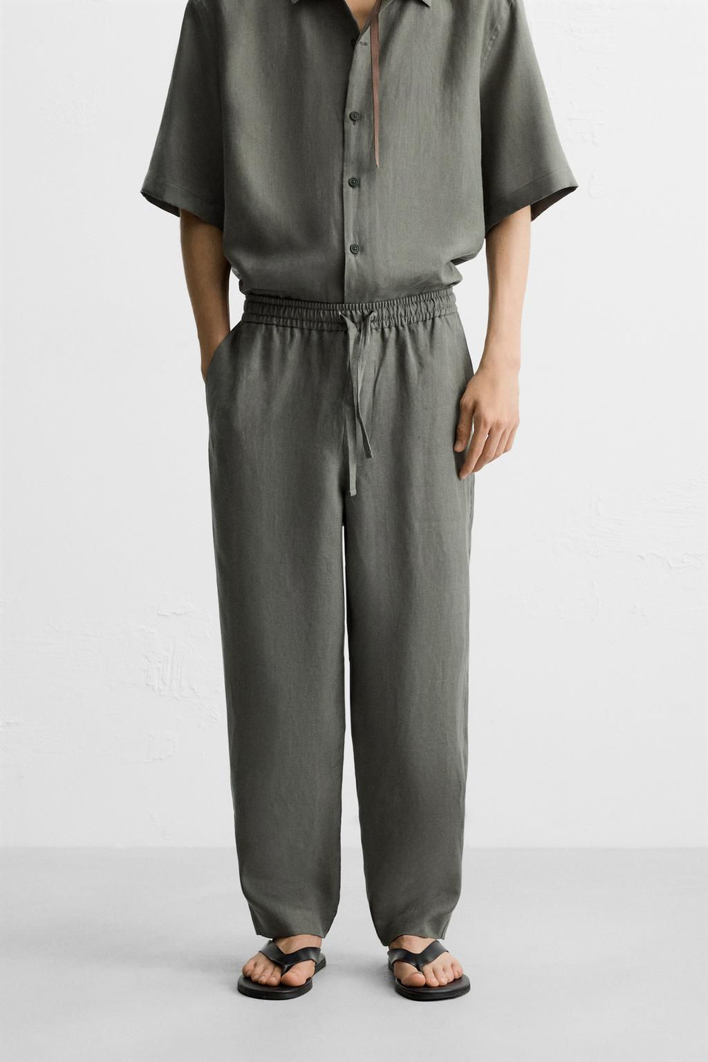 100% LINEN TROUSERS - Zara фото 37