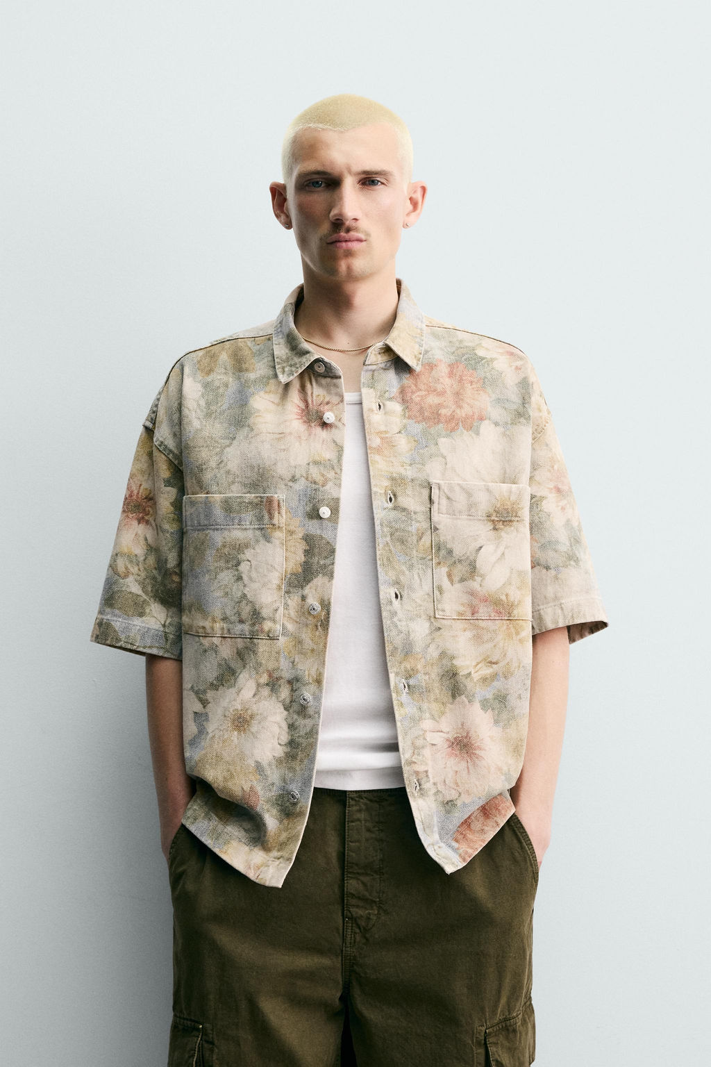 CAMISA RELAXED FIT ESTAMPADO FLORAL LAVADO / Multicolor - Zara фото 2
