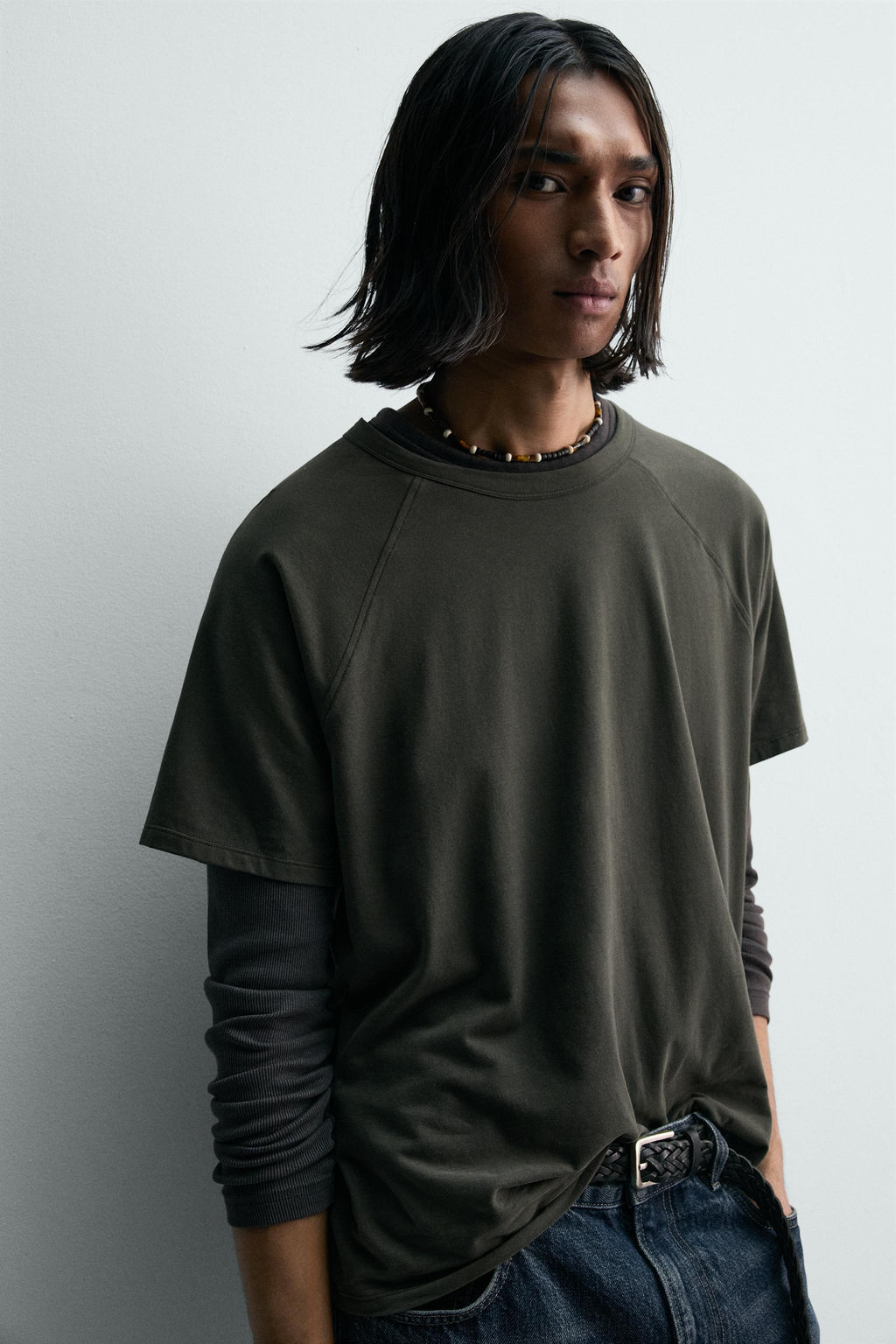 CAMISETA RANGL?N LIGHTWEIGHT / Khaki oscuro - Zara фото 5