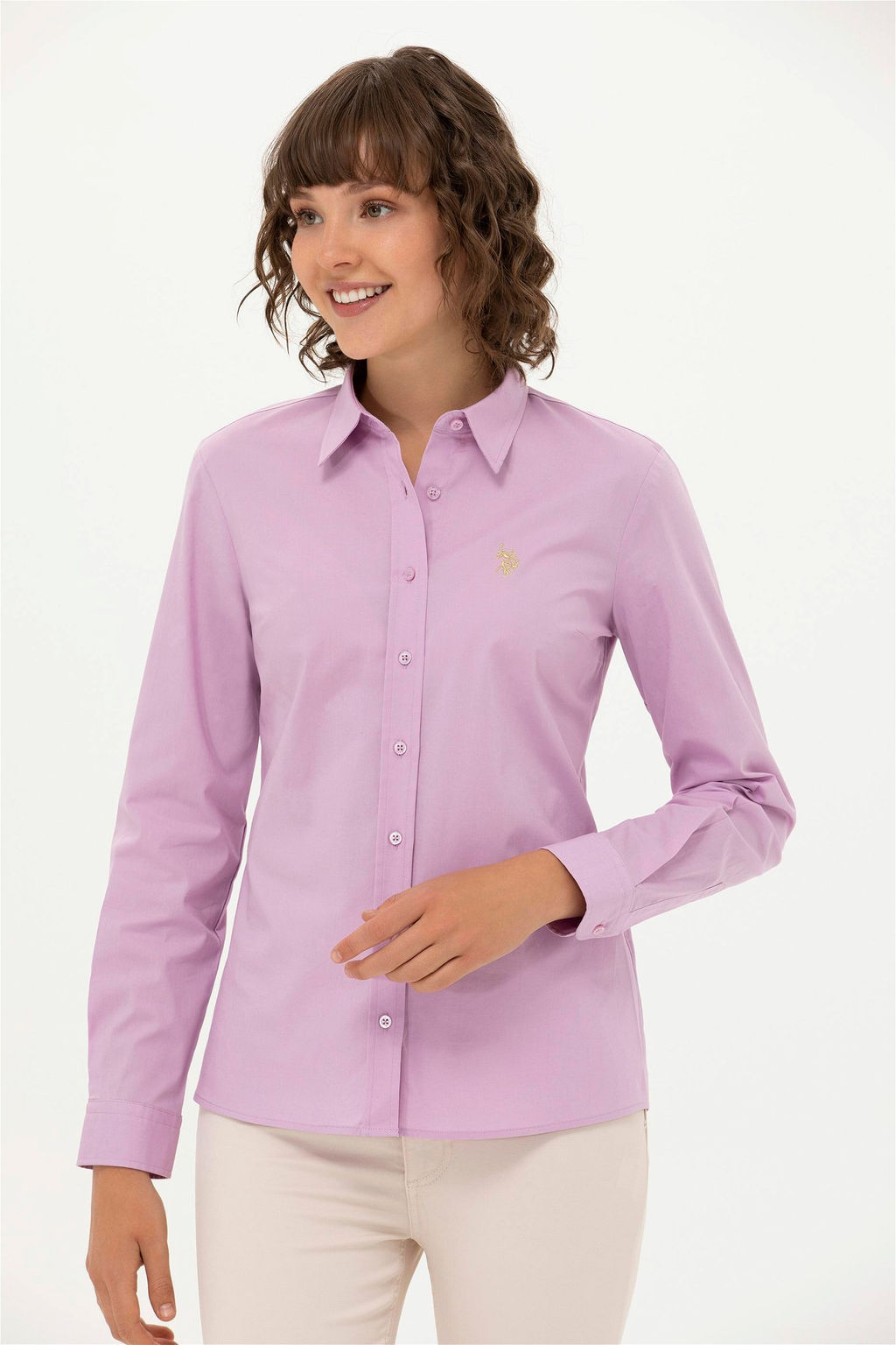 Женская базовая рубашка с длинным рукавом - U.s. polo assn фото 4