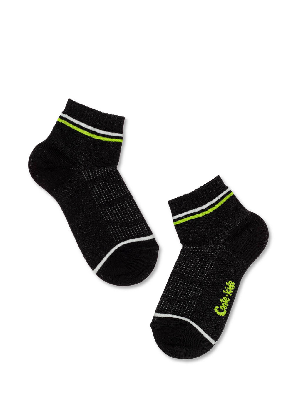 Цена за 2 пары Conte-kids ACTIVE (короткие) черный-салатовый
