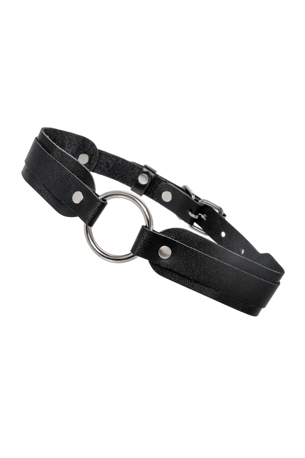 Чокер-ошейник Pecado BDSM, со скруглёнными углами, натуральная кожа, чёрный