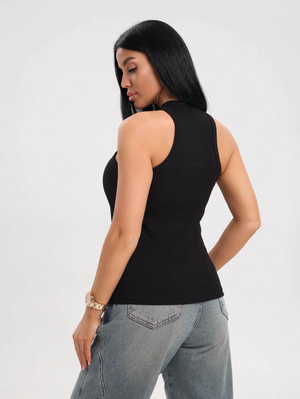 Топ женский, цвет черный