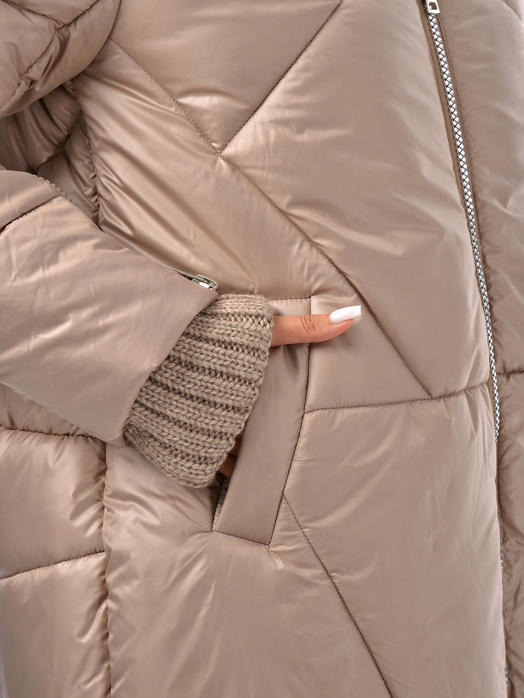 Зимняя куртка с вязанной отделкой - А+б коллекция фото 14