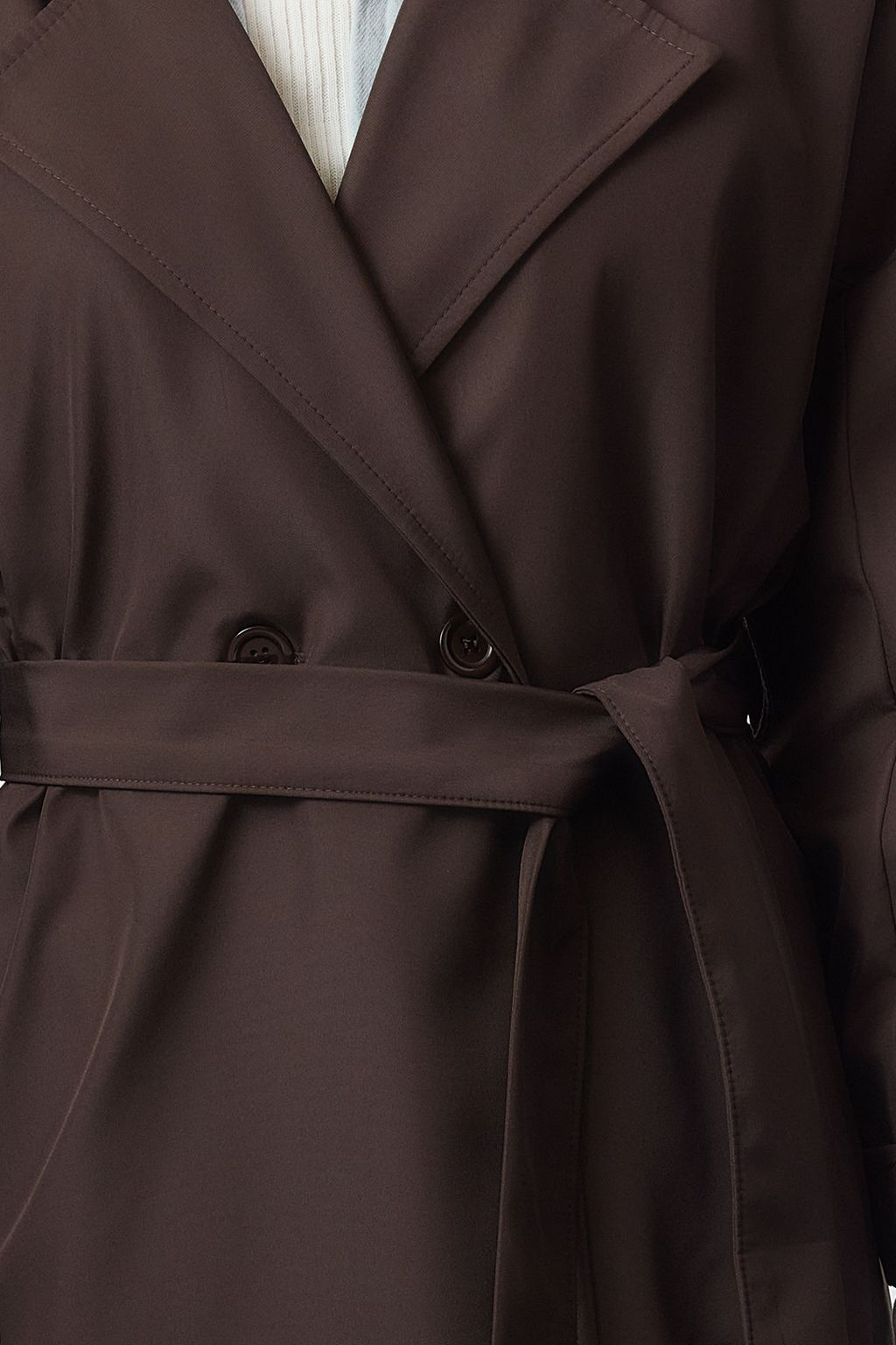 Trendyolmilla Bej Oversize Kusakl? Su Itici Uzun Trenckot TWOAW24TR00019  фото 22