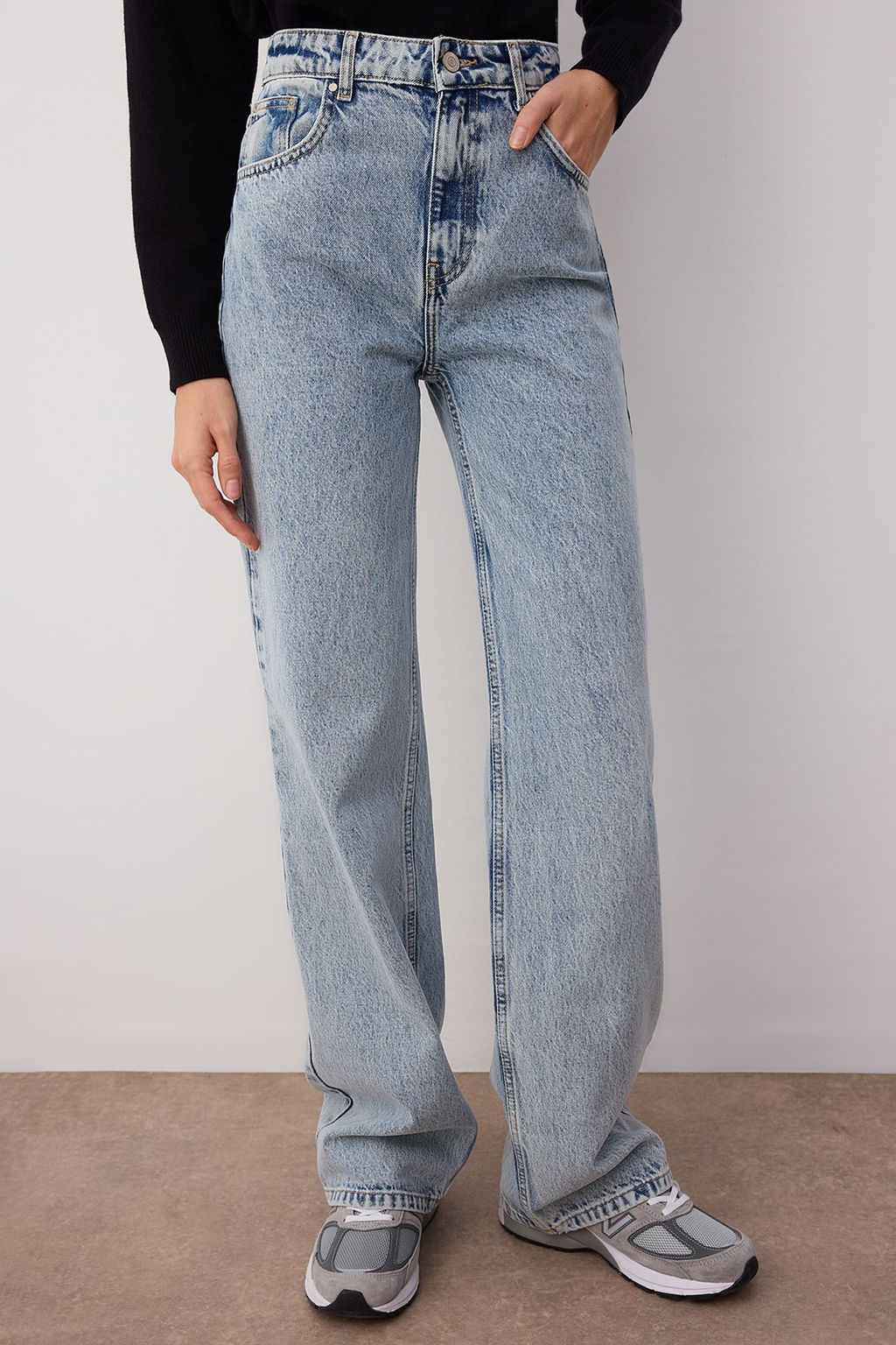 Trendyolmilla Ac?k Mavi Yuksek Bel Wide Leg Jeans TWOSS25JE00278 фото 13