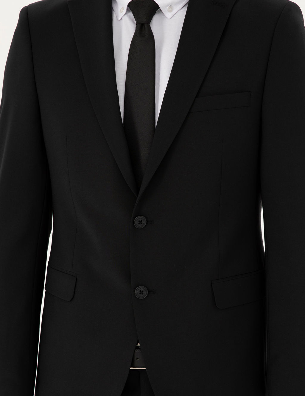 Siyah Slim Fit Y_nl_ Tak_m Elbise