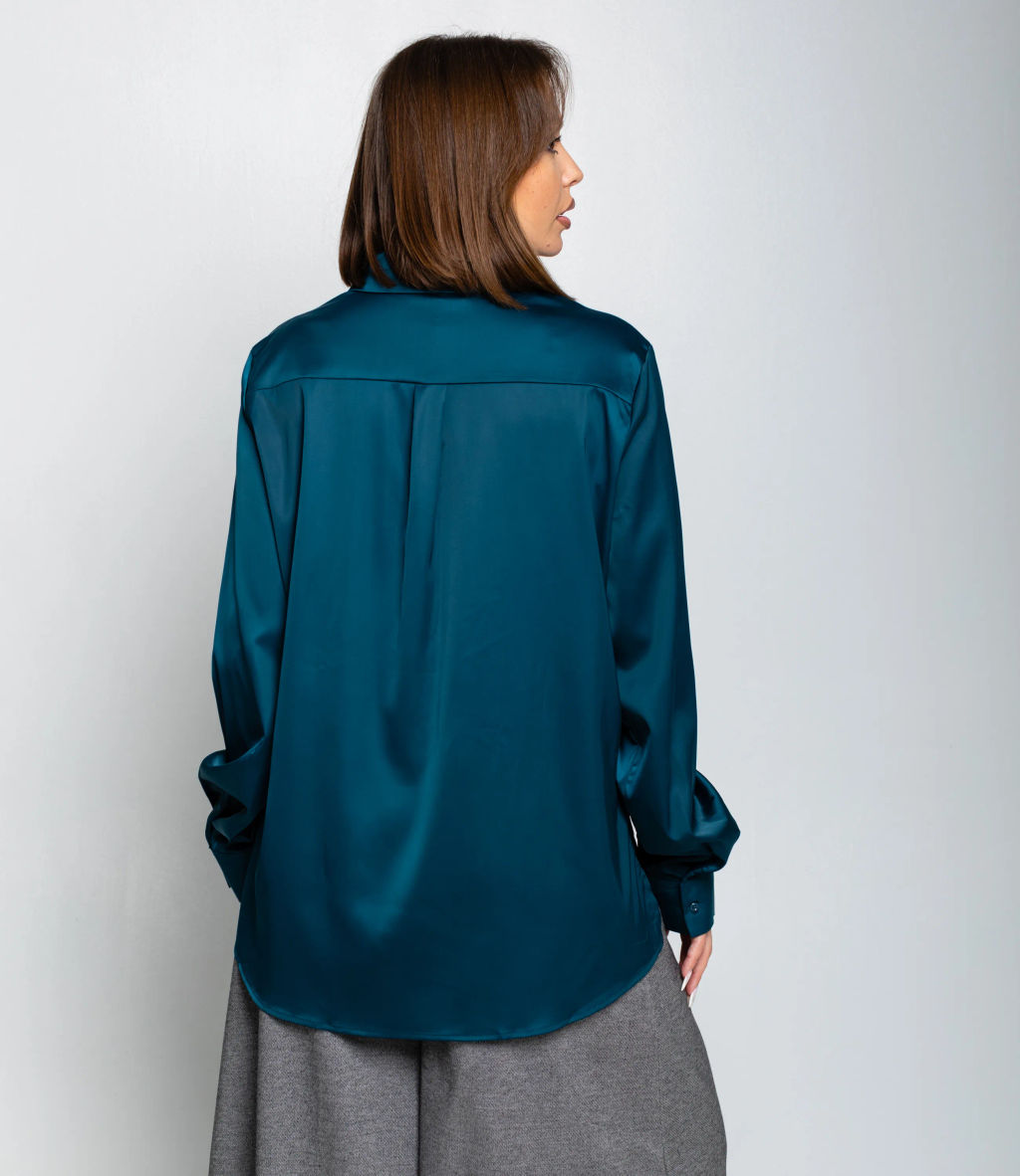 Рубашка #ОКТ085005, морская волна