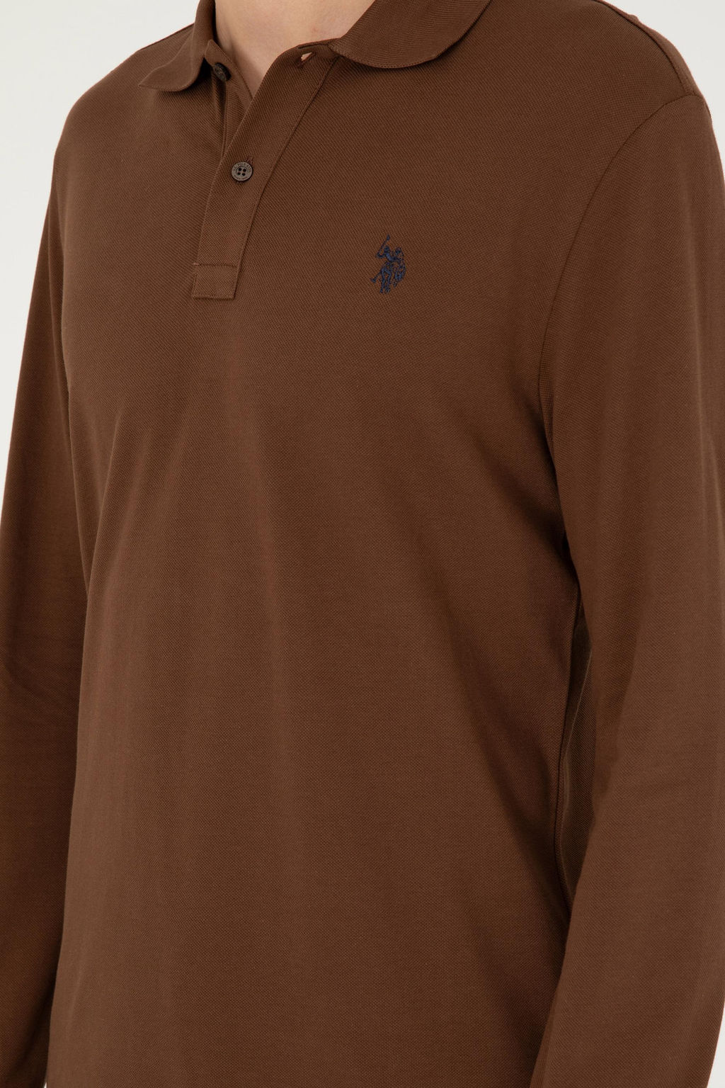 Мужской коричневый базовый свитшот - U.s. polo assn фото 7