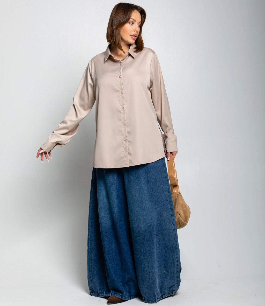 Рубашка #ОКТ085005, бежевый