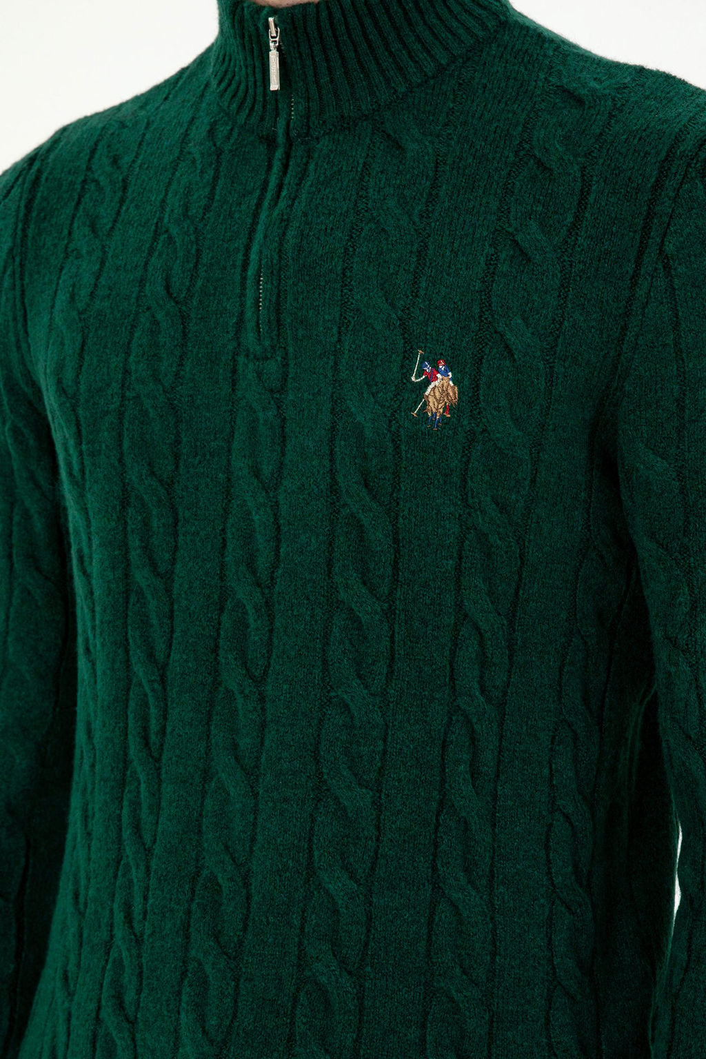 Мужской темно-зеленый свитер - U.s. polo assn фото 7