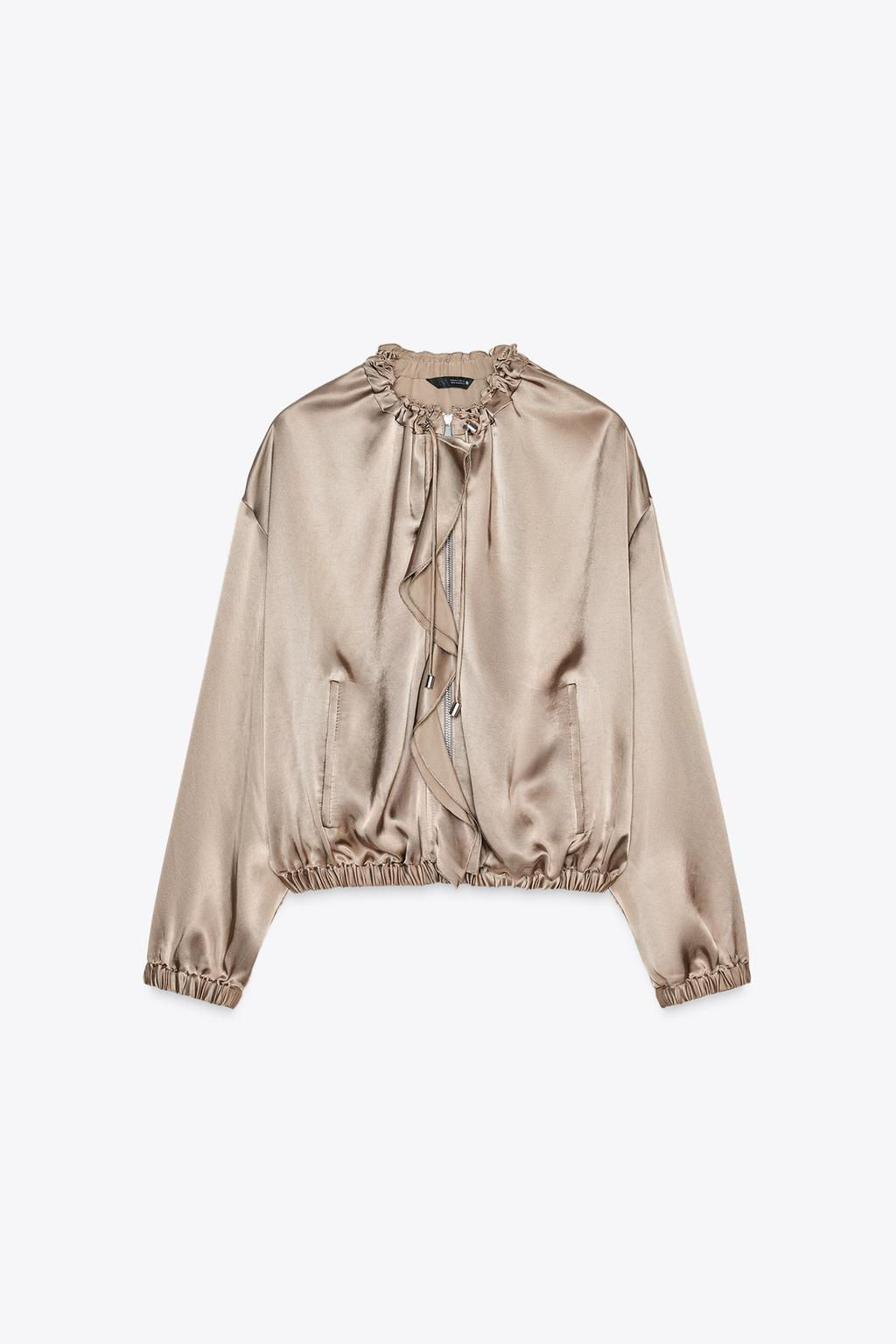 SATIN JACKET WITH RUFFLES - Zara фото 3