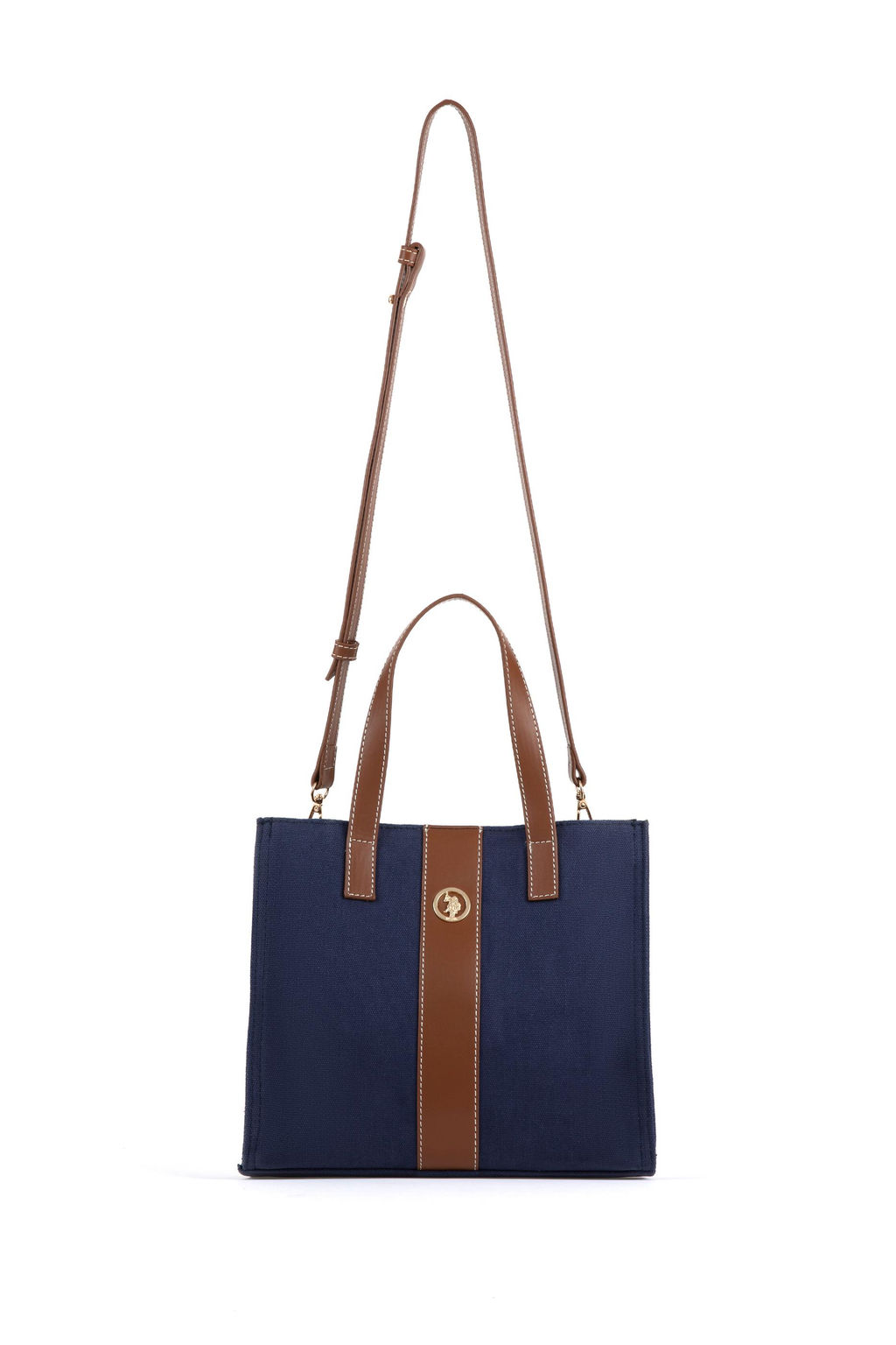 Женская темно-синяя сумка через плечо из плотной ткани - U.s. polo assn фото 6