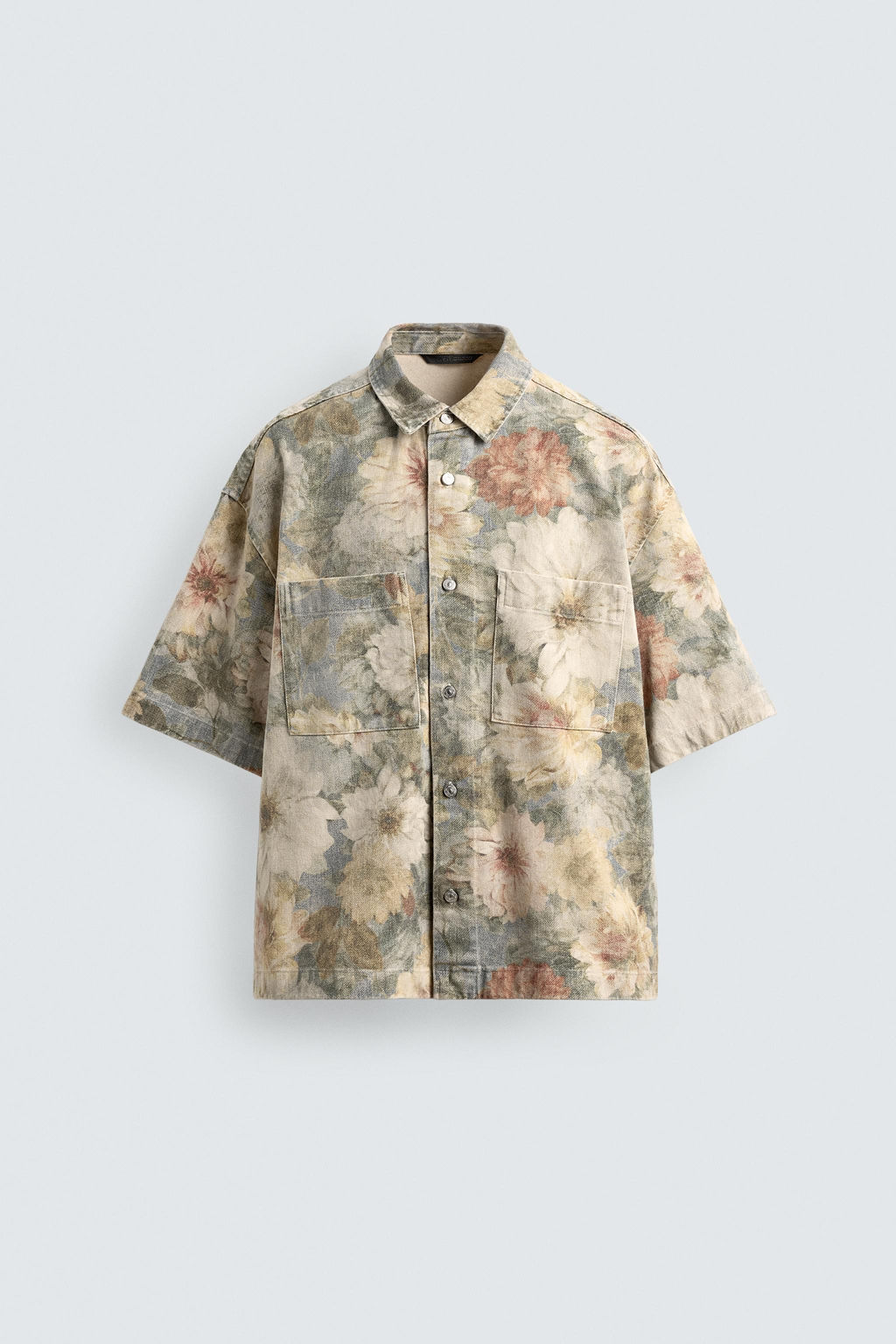 CAMISA RELAXED FIT ESTAMPADO FLORAL LAVADO / Multicolor - Zara фото 7