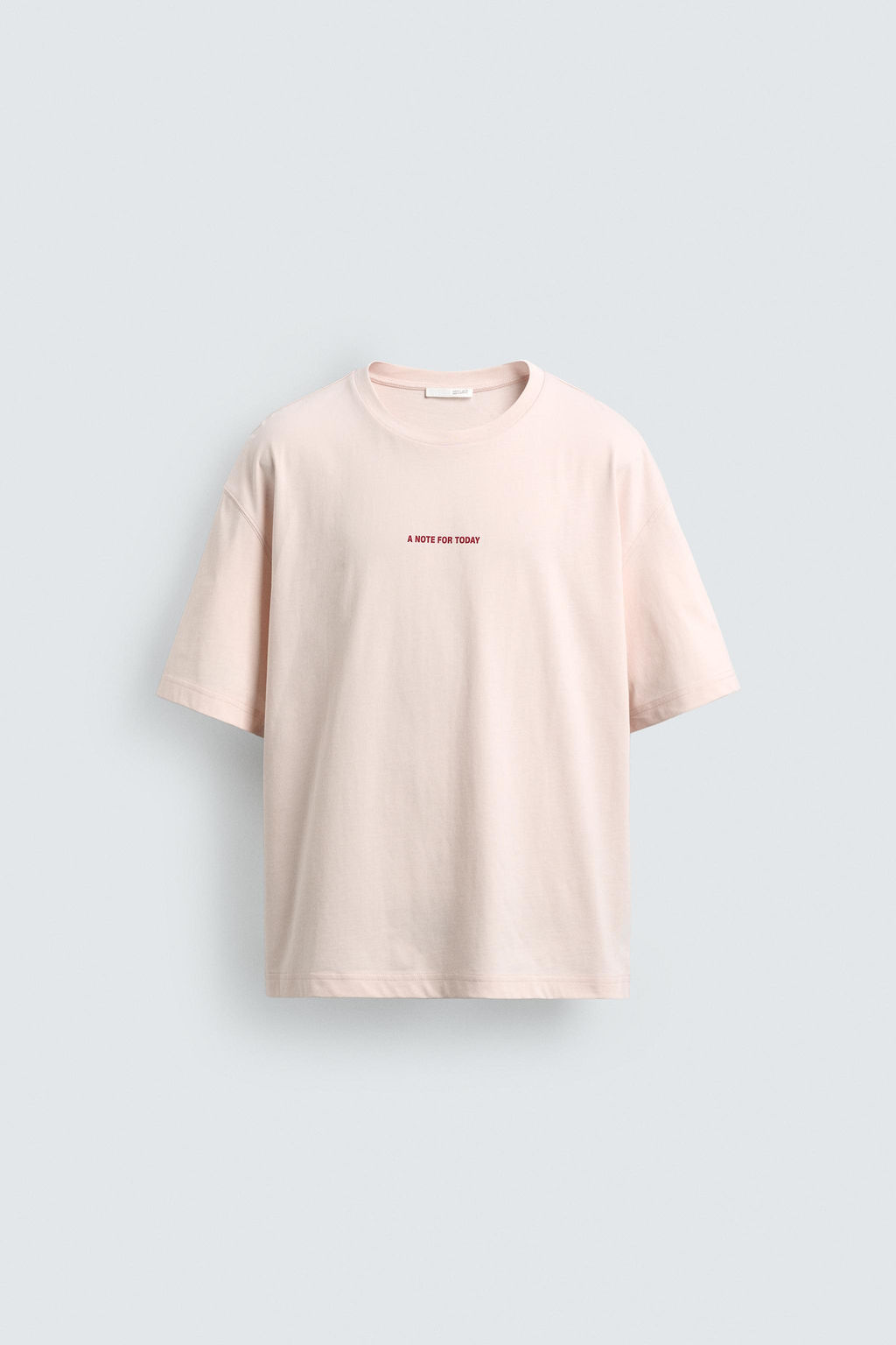 CAMISETA RELAXED FIT TEXTOS ESTAMPADOS / Rosa