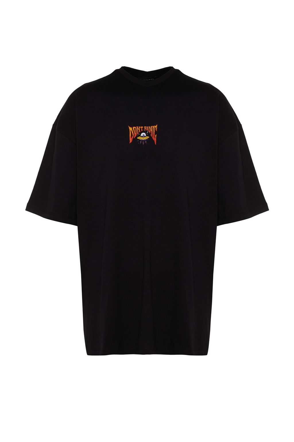TRENDYOL MAN Siyah Oversize/Genis Kesim Uzay Bask?l? %100 Pamuklu T-Shirt TMNSS23TS00120 - Trendyolmilla фото 11