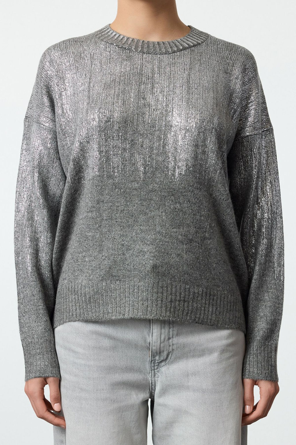 Antrasit Yumusak Dokulu Basic Triko Kazak TWOAW25KZ00300 - Trendyolmilla фото 4