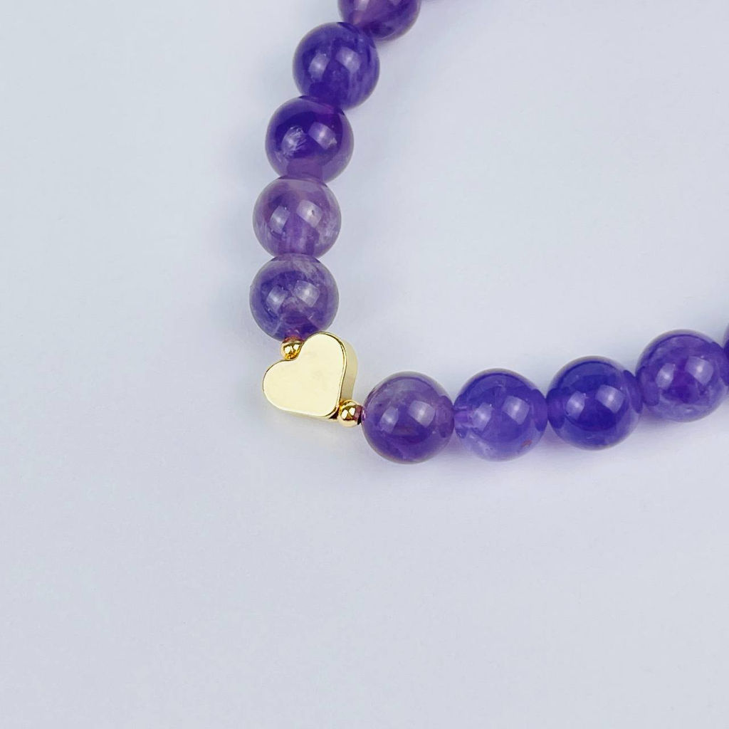 Браслет из Аметиста со вставкой сердце - Радуга самоцветов фото 2