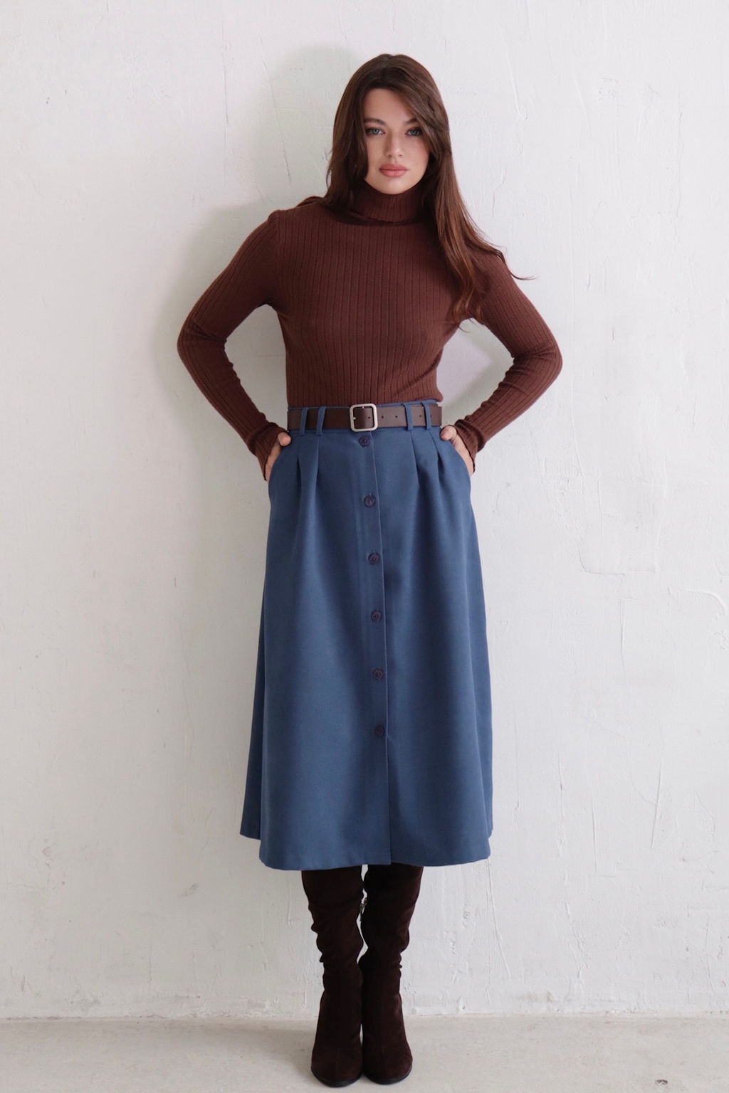 Юбка на пуговицах длины миди - Martichelli фото 6