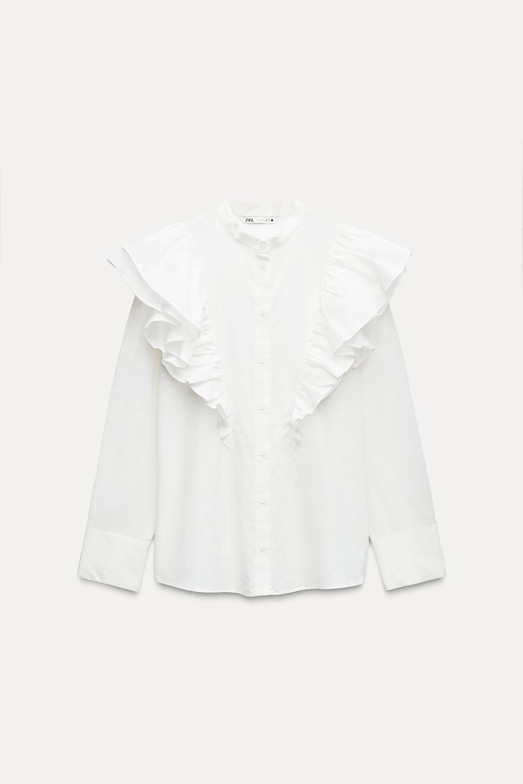 ZW COLLECTION BLOUSE WITH RUFFLES - Zara фото 3